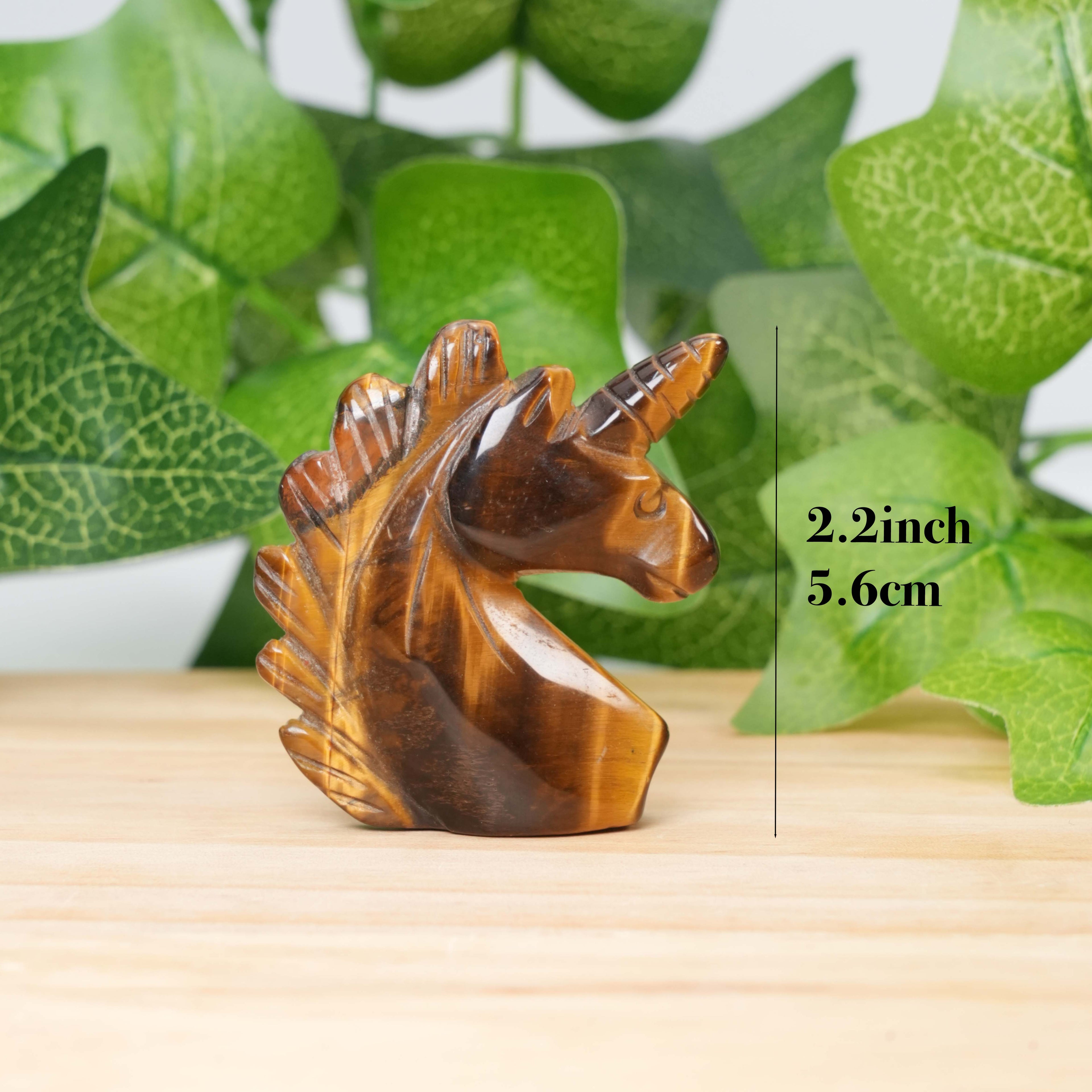 Tiger Eye Unicorn Carving | Handcrafted Crystal Figurine, Spiritual Talisman & Home Décor