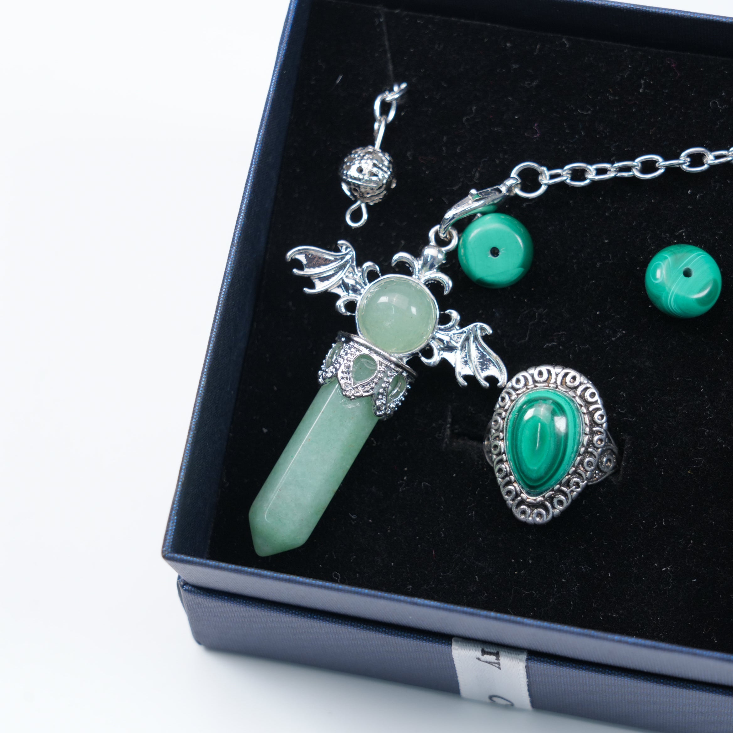 Crystal Jewelry Set - Necklace, Earrings & Ring 3-in-1