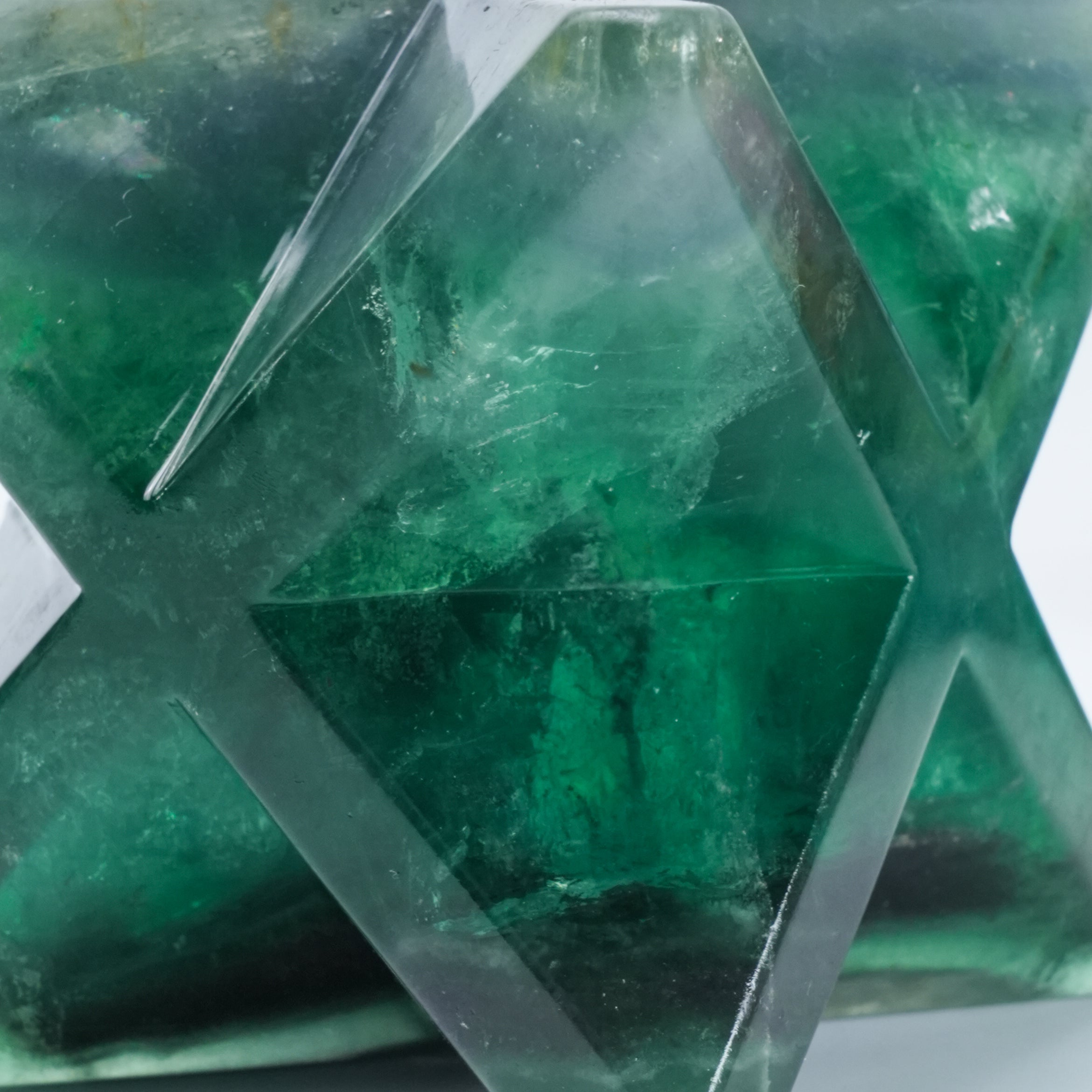 Natural Green Fluorite Merkaba Star Carving | Crystal Merkaba for Meditation, Energy Work & Spiritual Balance