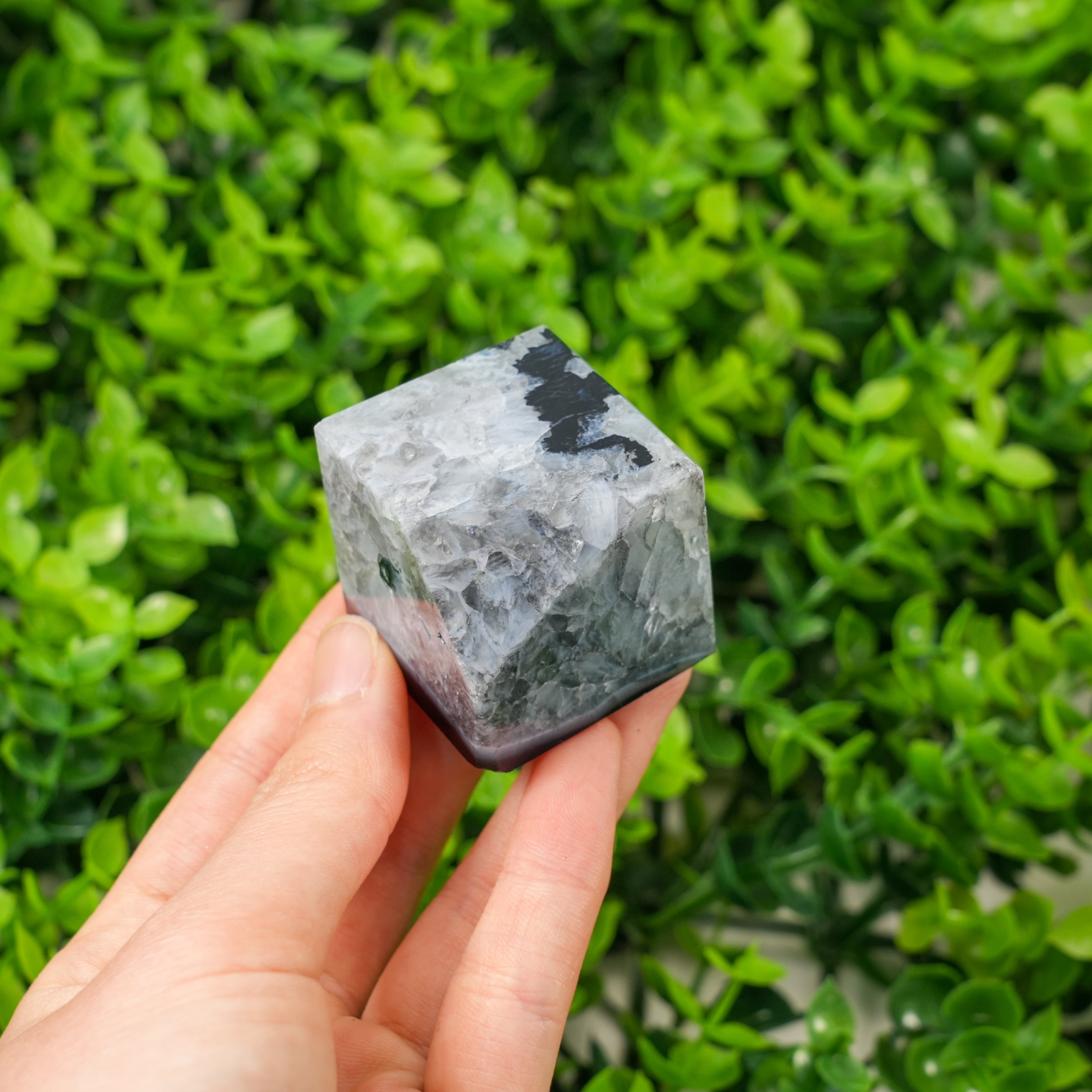 Natural Black Sardonyx Cube Crystal Polished Black Agate Square Stone Genuine Gemstone for Reiki Healing