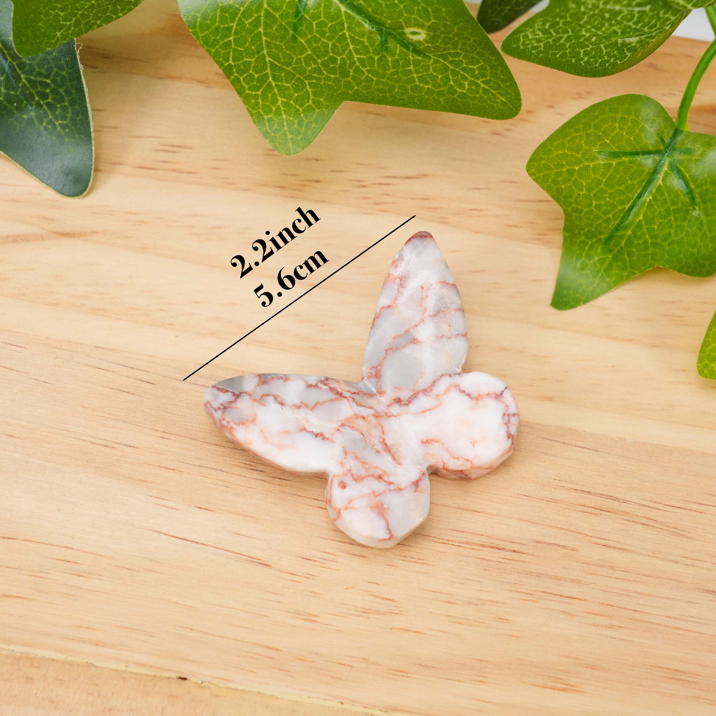 Hand-Carved Natural Mixed Jasper Crystal Butterfly, Red & Black Network Stone & Zebra Jasper for Healing, Strength, and Transformation