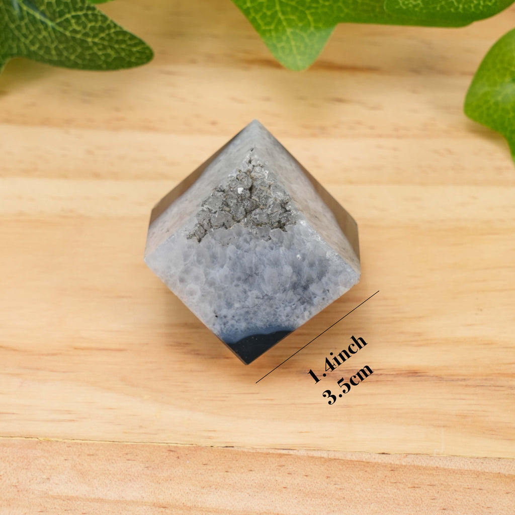 Natural Black Sardonyx Cube Crystal Polished Black Agate Square Stone Genuine Gemstone for Reiki Healing