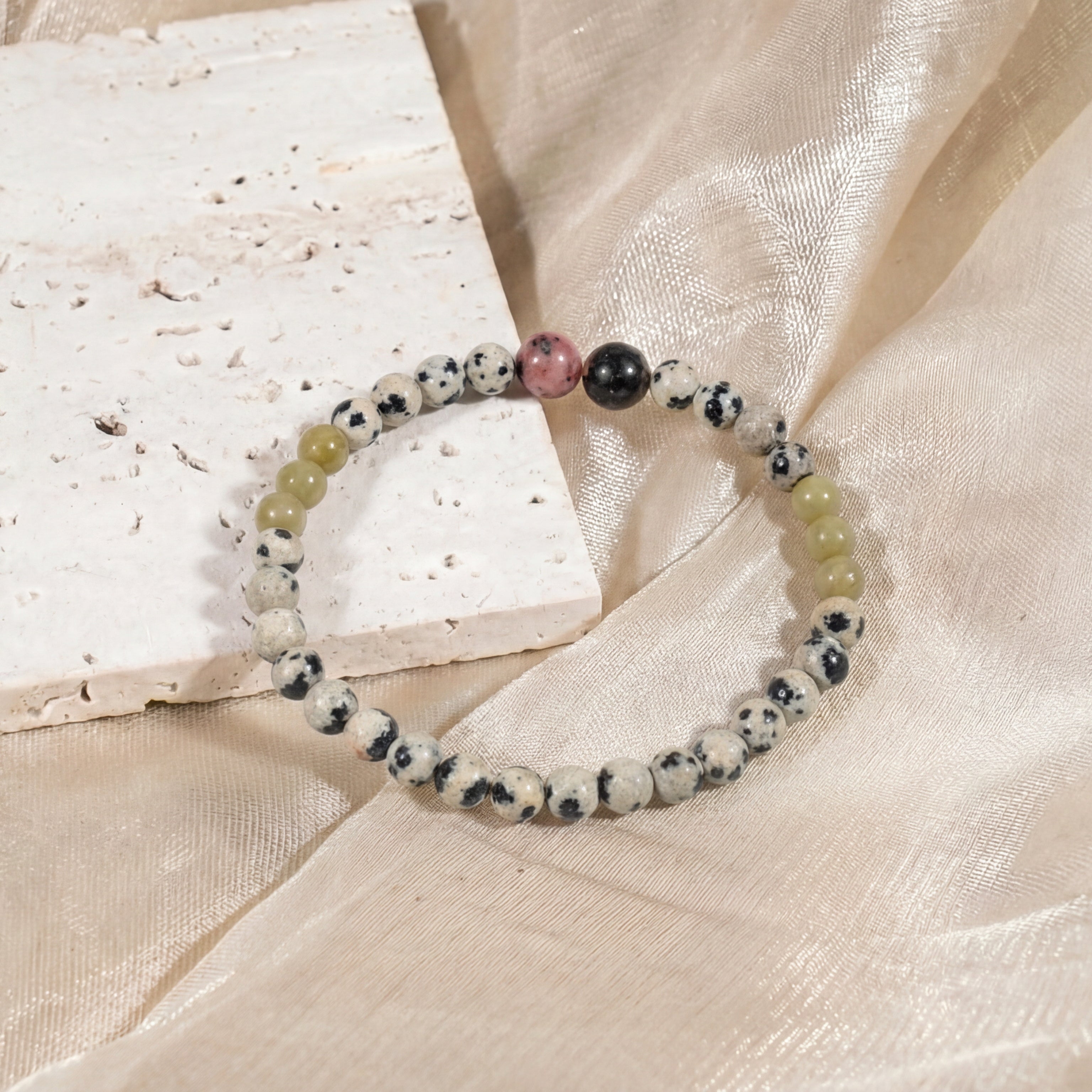 Dalmatian Jasper Handmade Bracelet