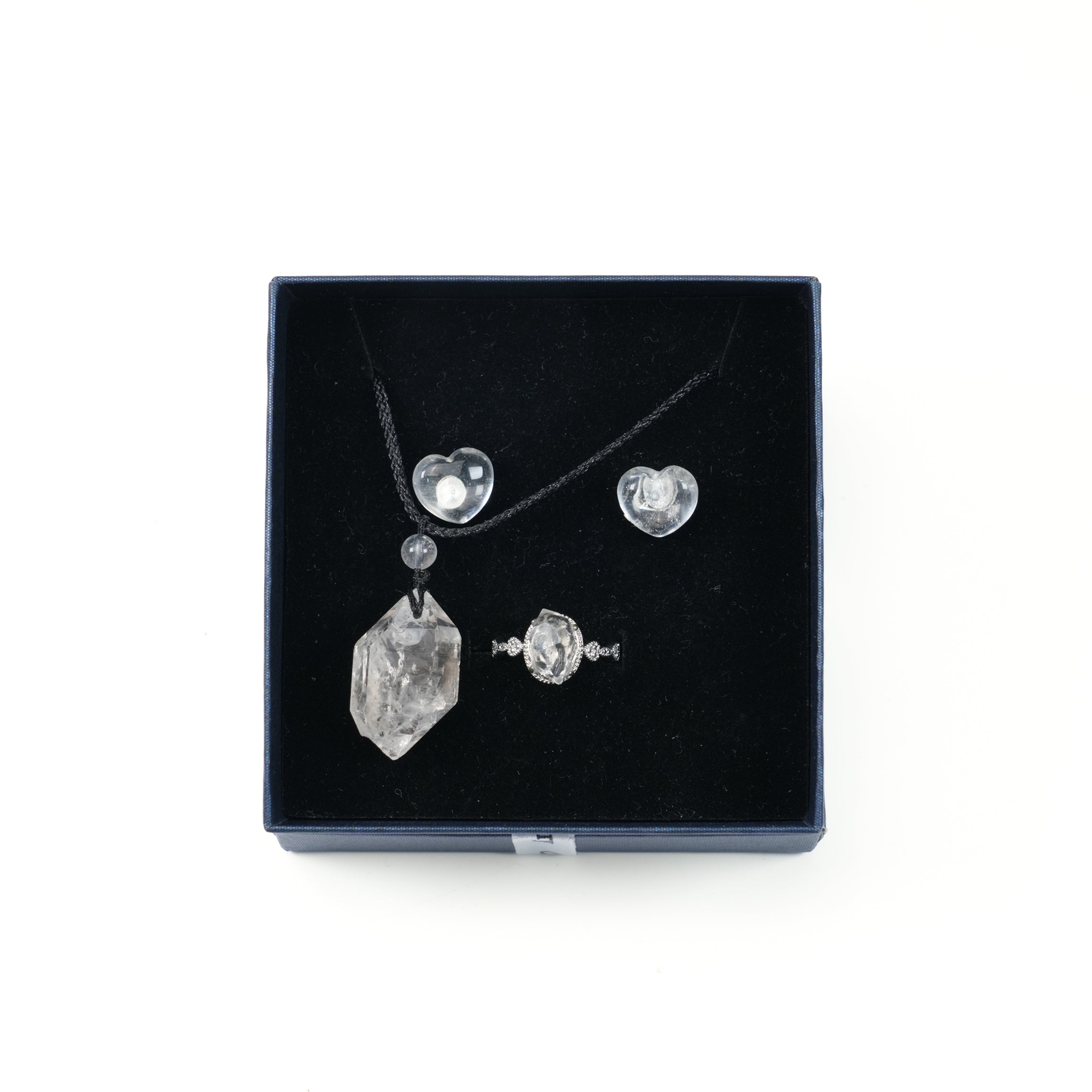 Crystal Jewelry Set - Necklace, Earrings & Ring 3-in-1