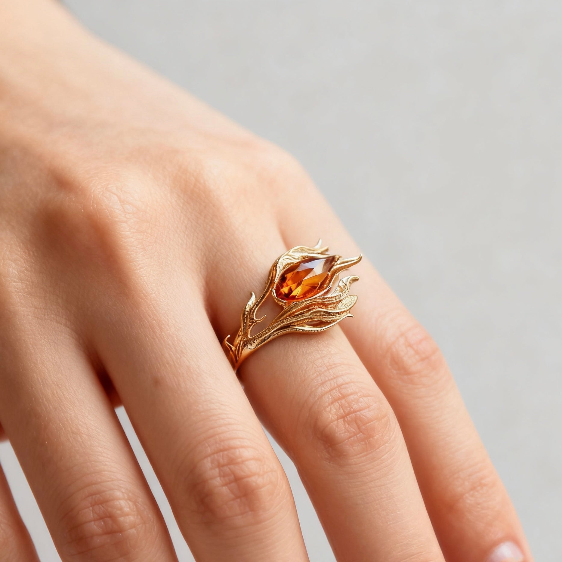 Fire-Inspired Design Flame Phoenix Ring