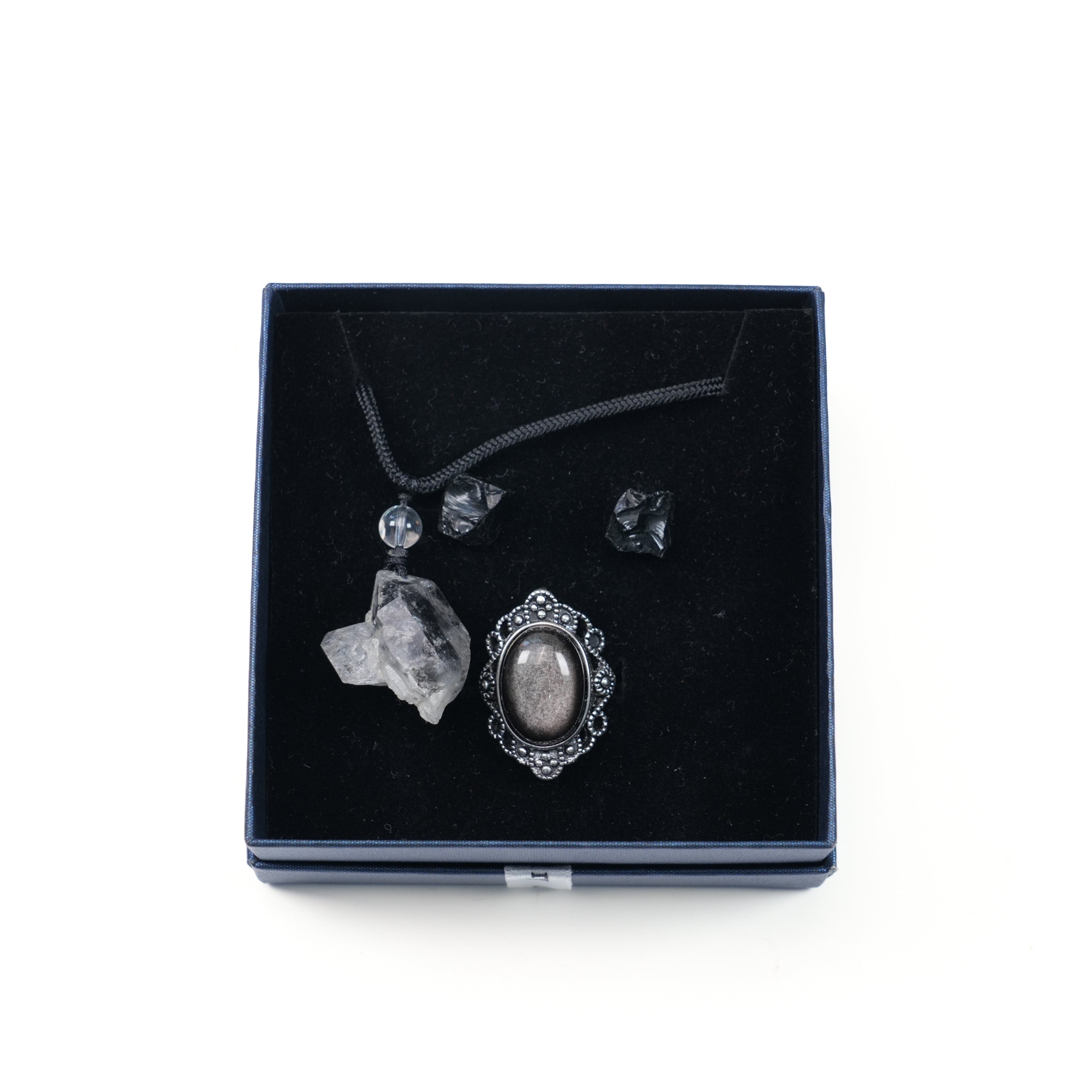 Crystal Jewelry Set - Necklace, Earrings & Ring 3-in-1