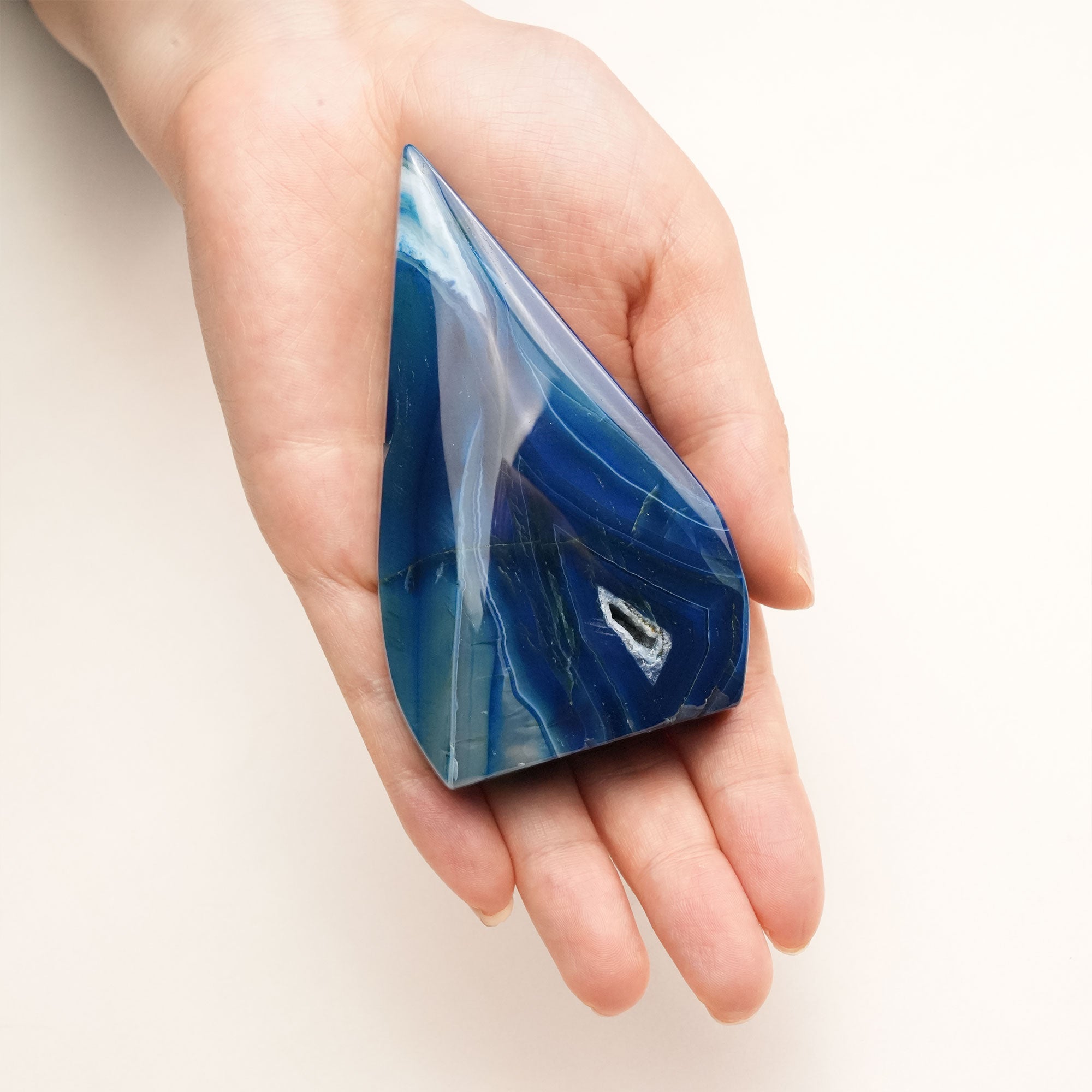 Artistically patterned Blue Lace Agate