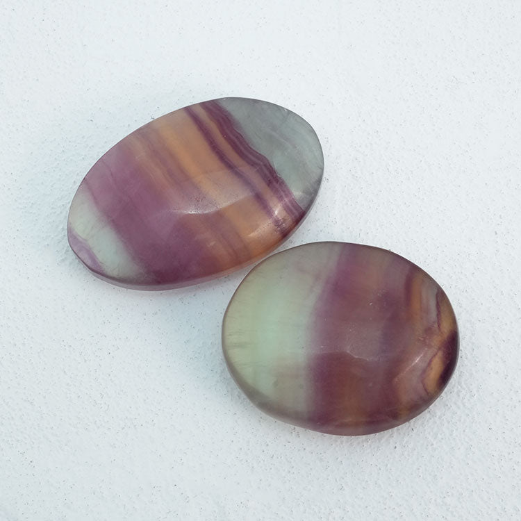 Candy Fluorite Palmstone with Pink, Purple, and Green Hues for Energy Healing