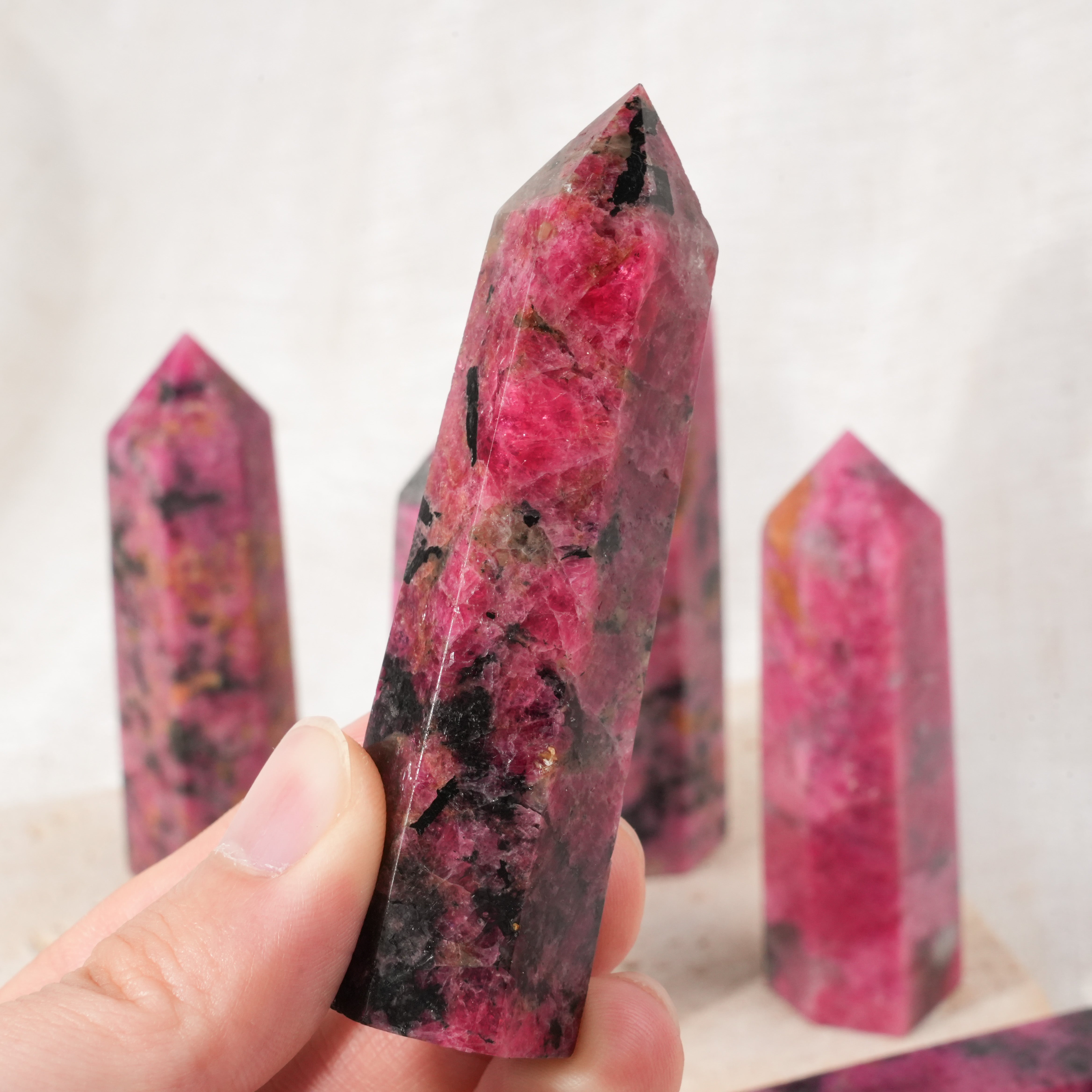 Black Rhodonite Point