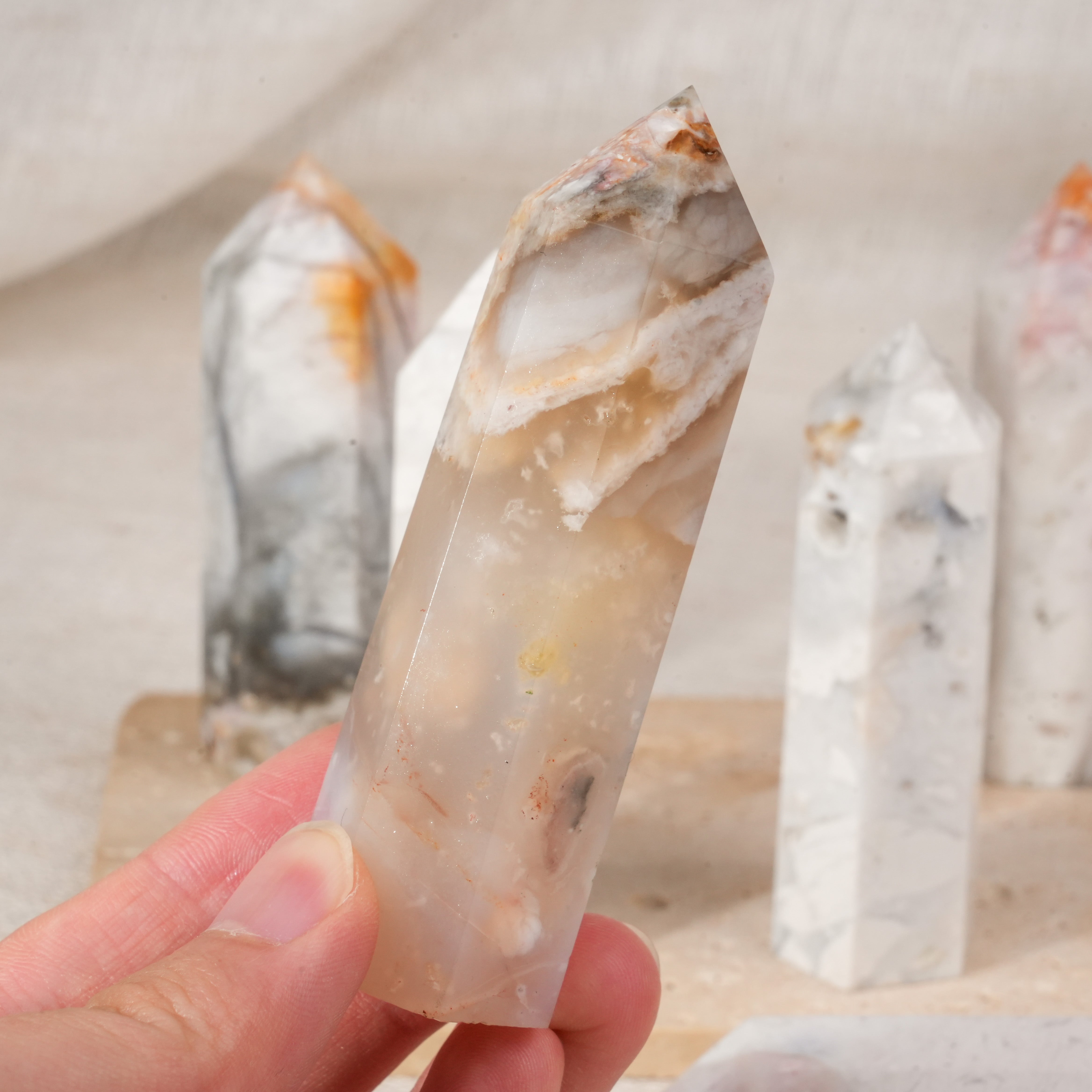 Pink Plume Agate Point