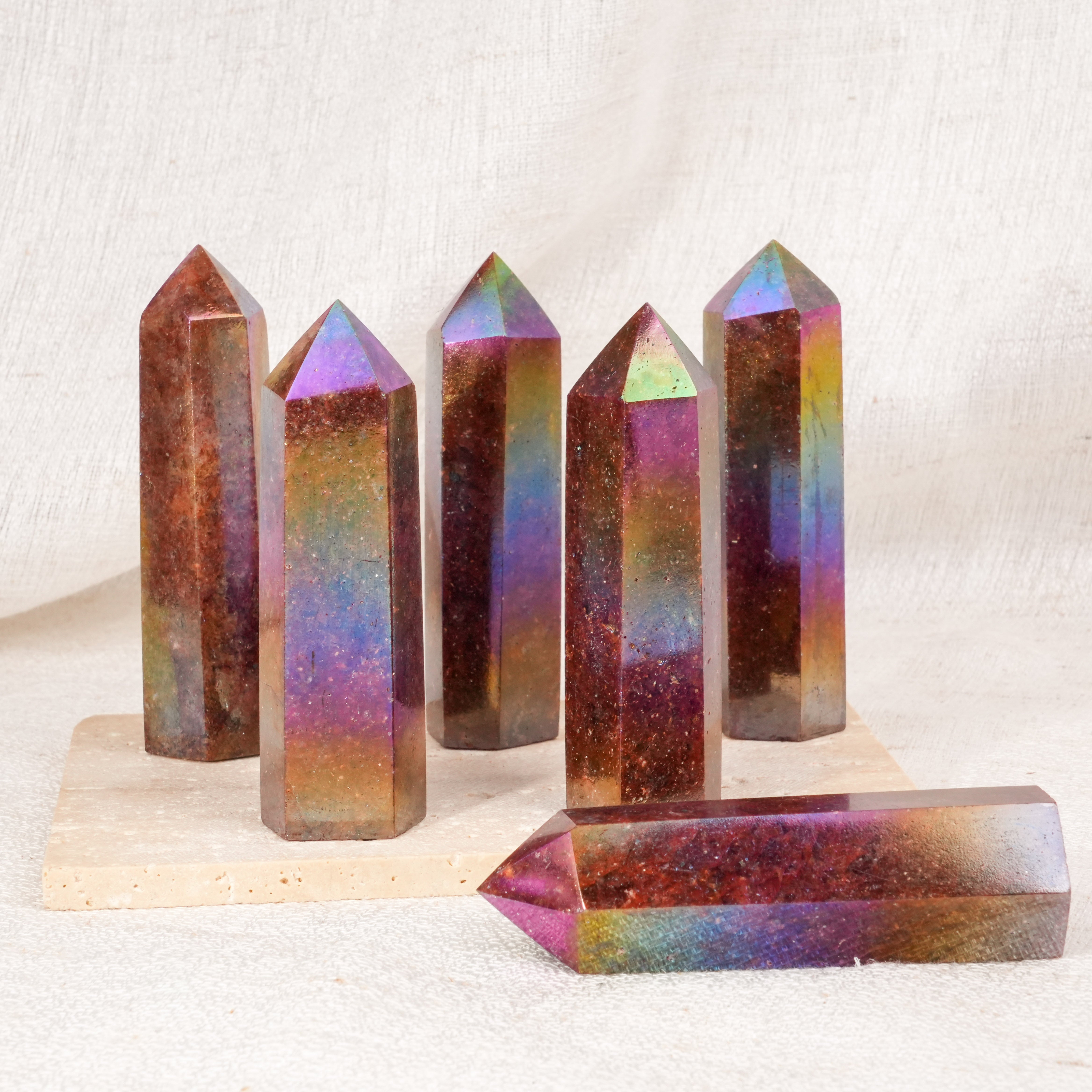 Aura Strawberry Quartz Point