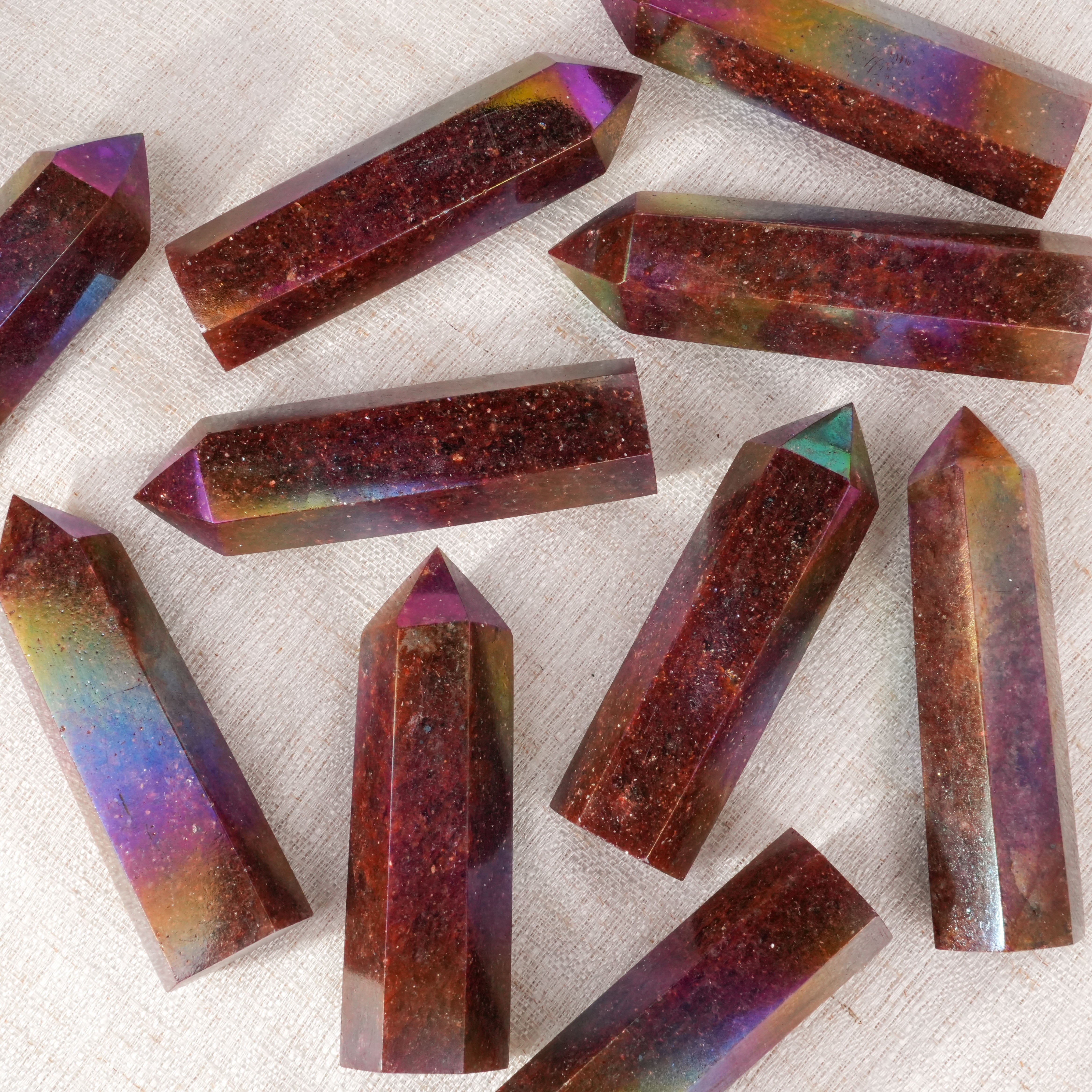Aura Strawberry Quartz Point
