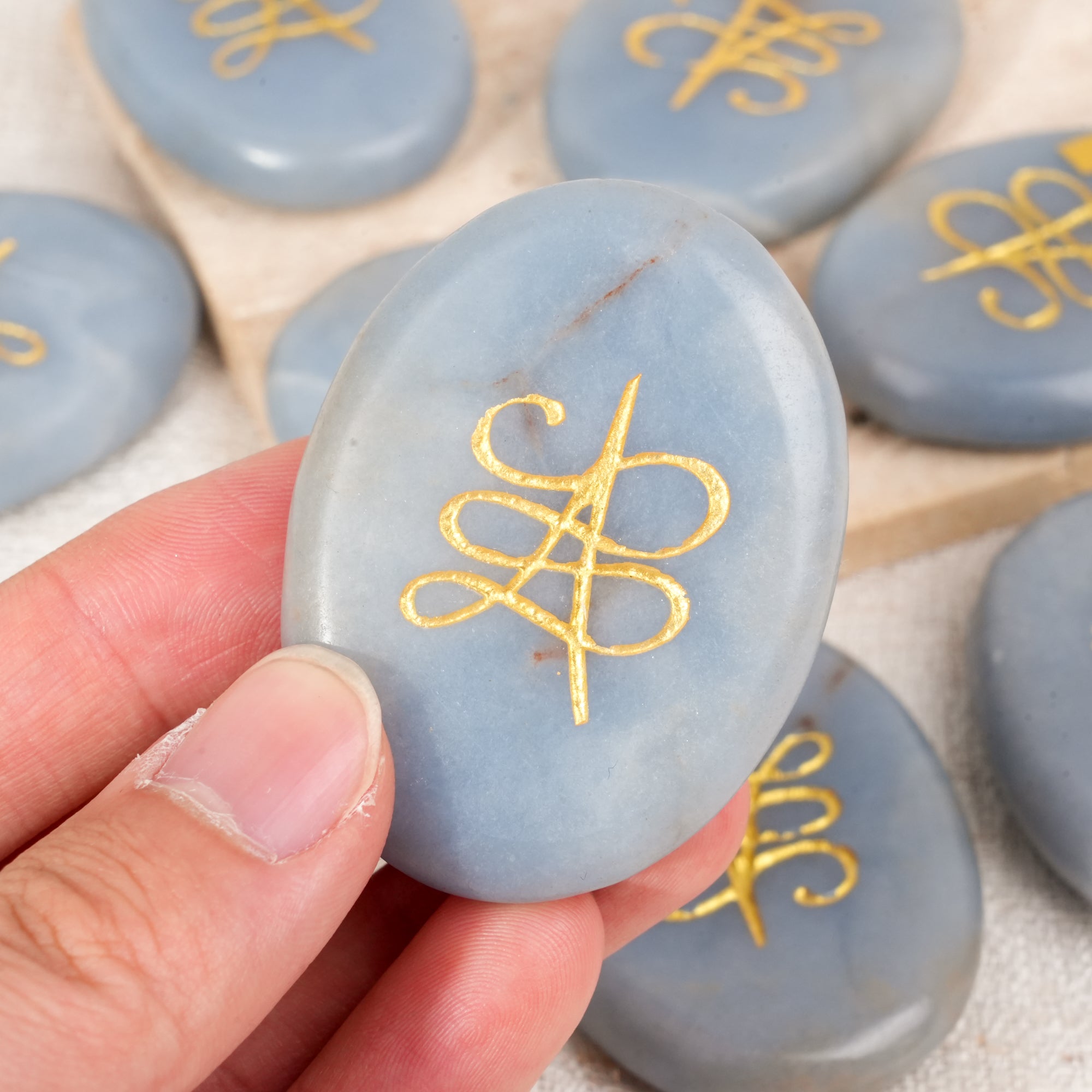 Angelite Palm Stone