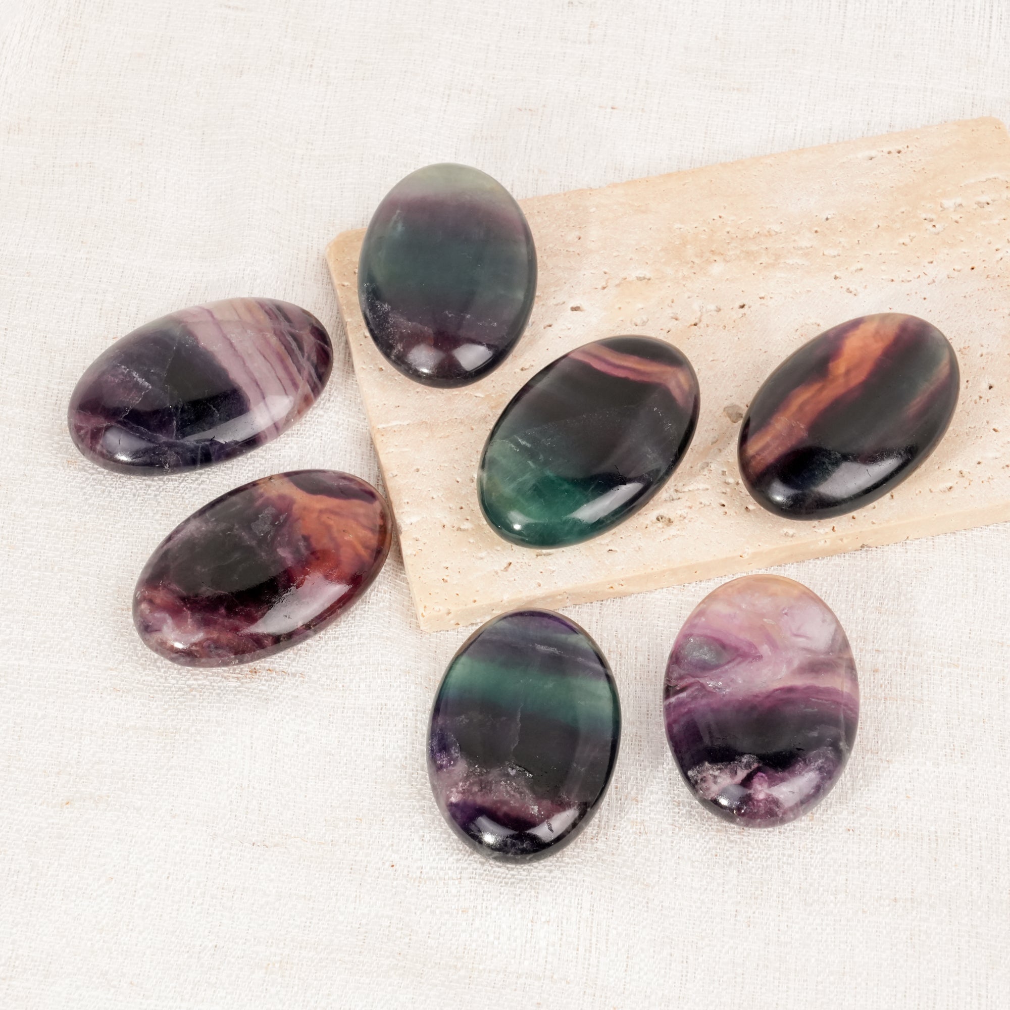 Rainbow Fluorite Palm Stone
