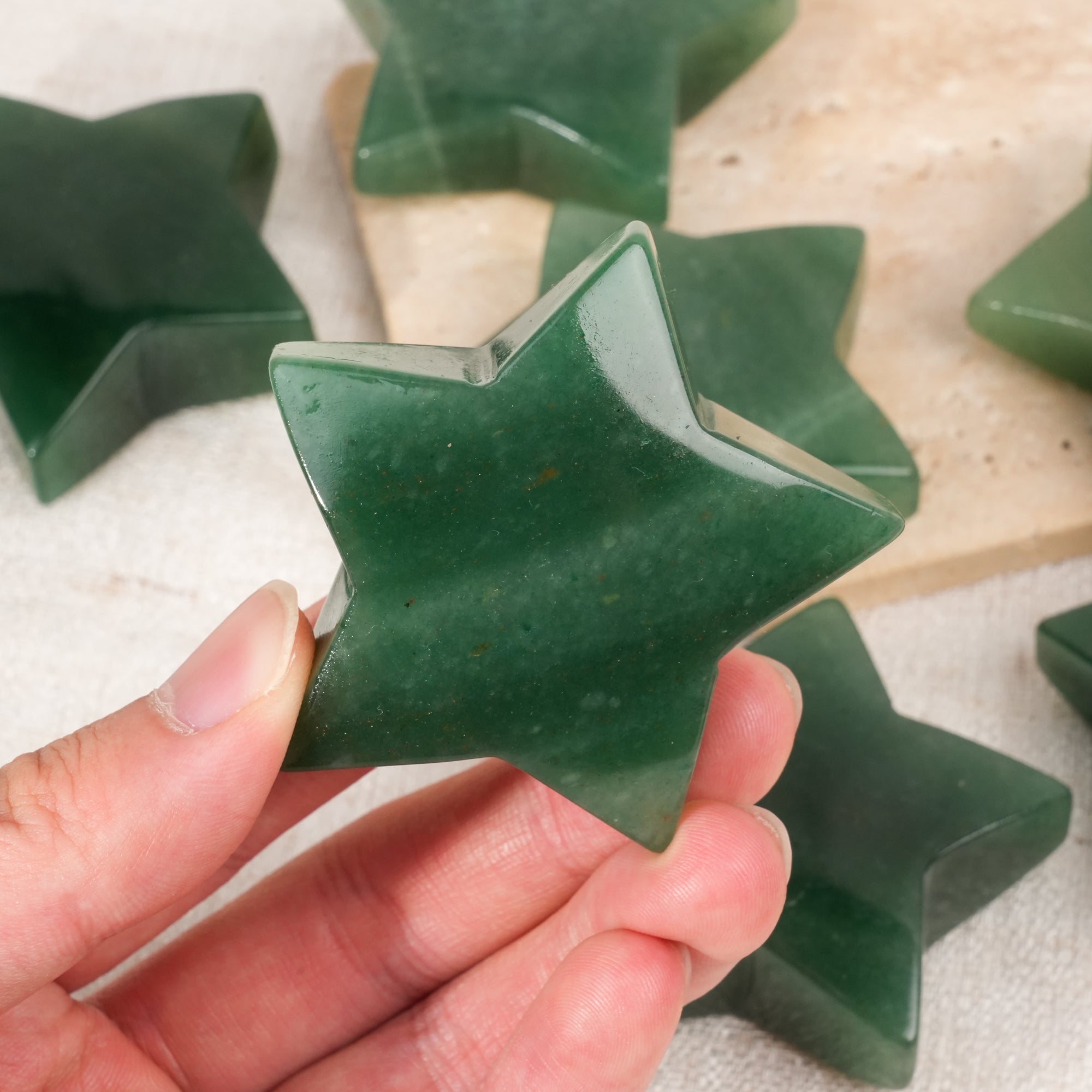 Green Aventurine Pentagram Palm Stone