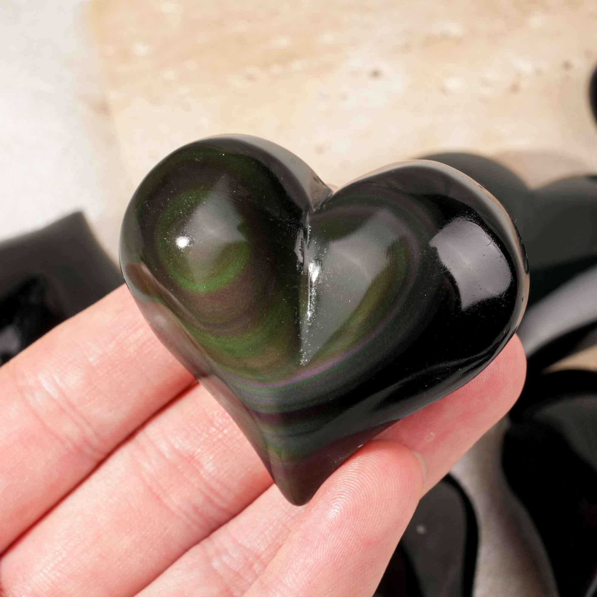 Rainbow Obsidian Heart 1