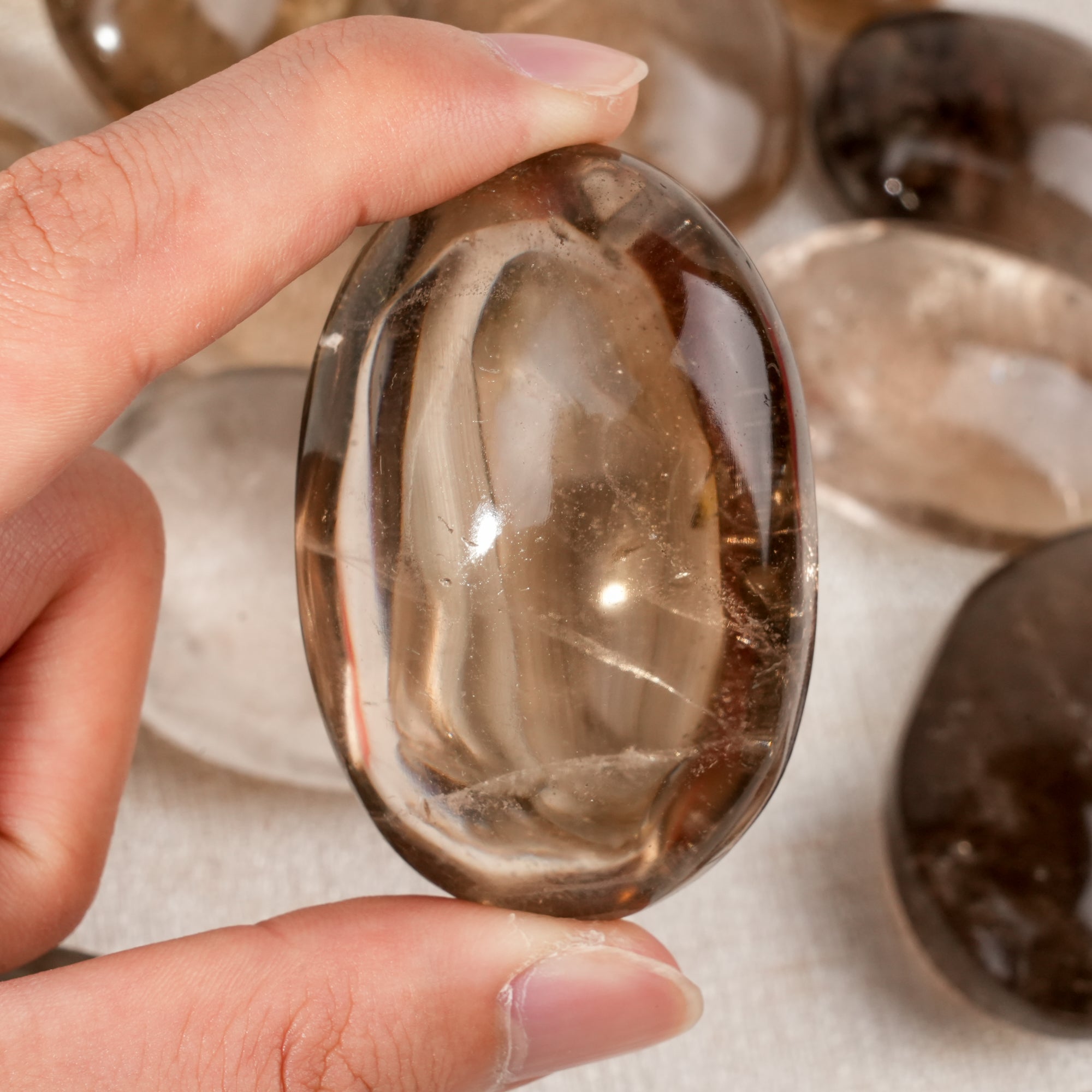 Smoky Quartz Palm Stone