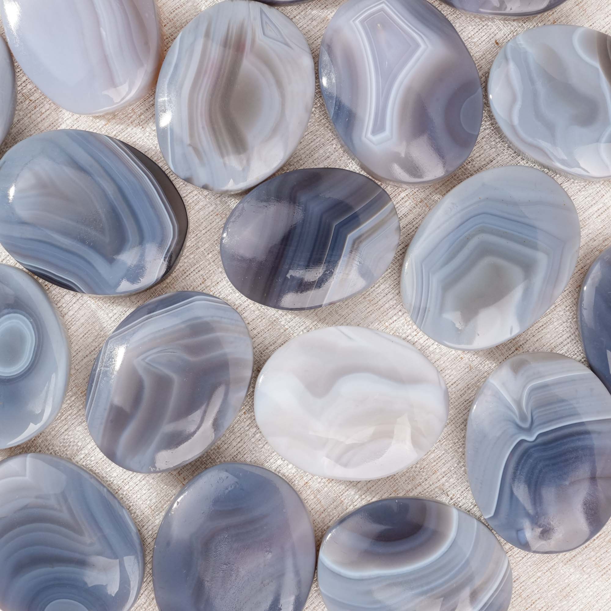 Gray Agate Palm Stone