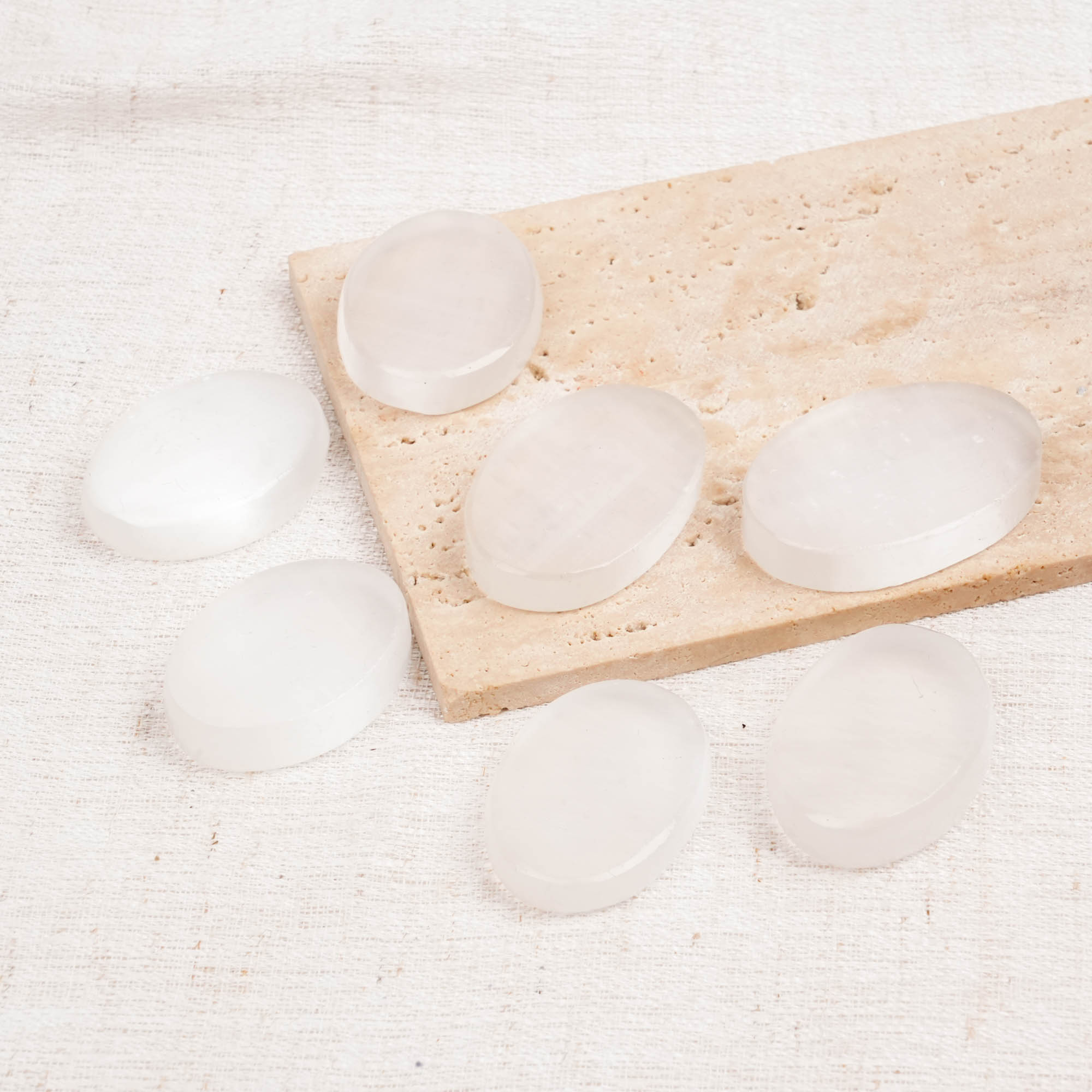 Selenite Worry Stone