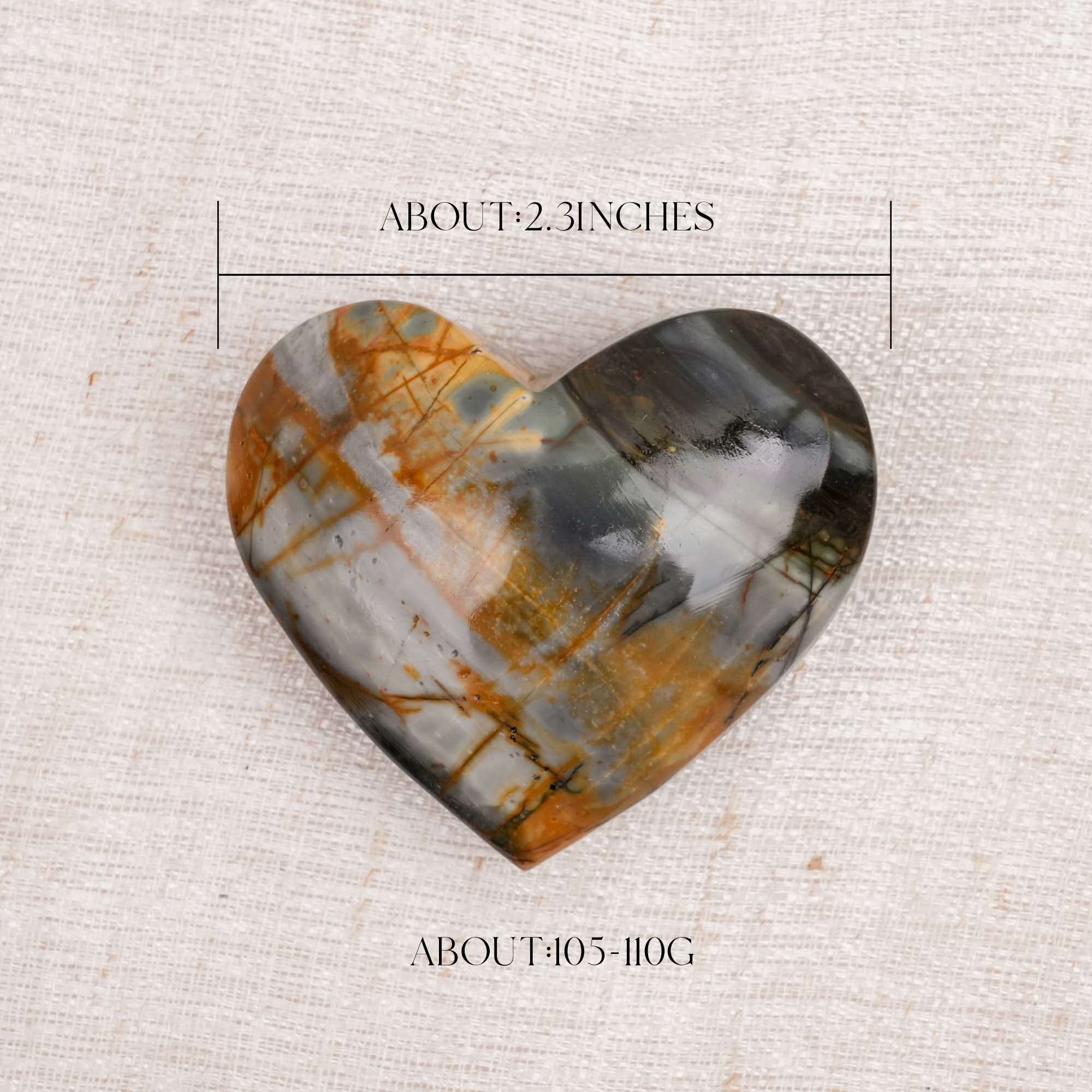 Cherry Creek Jasper Heart Palm Stone