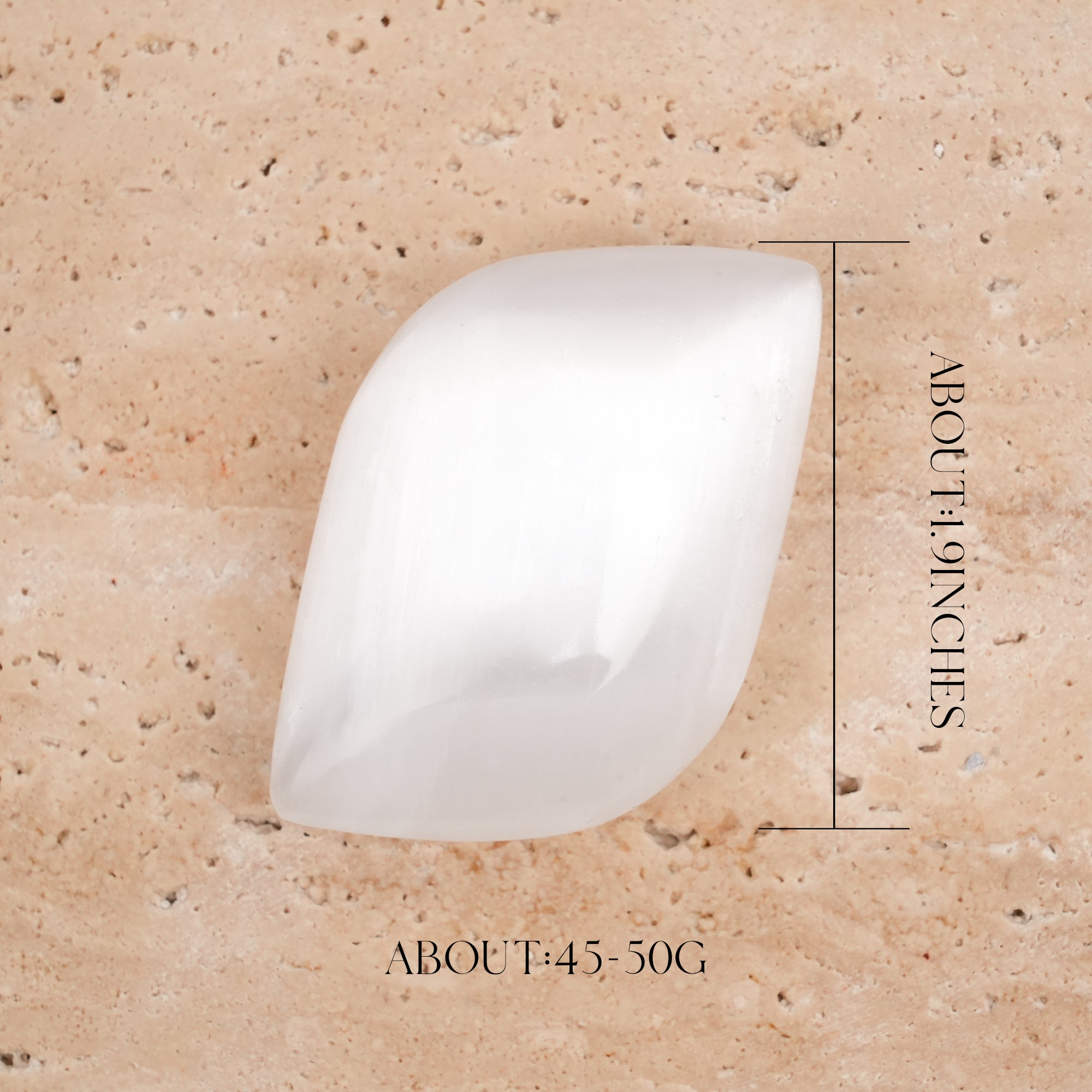 Selenite Leaf Palm Stone