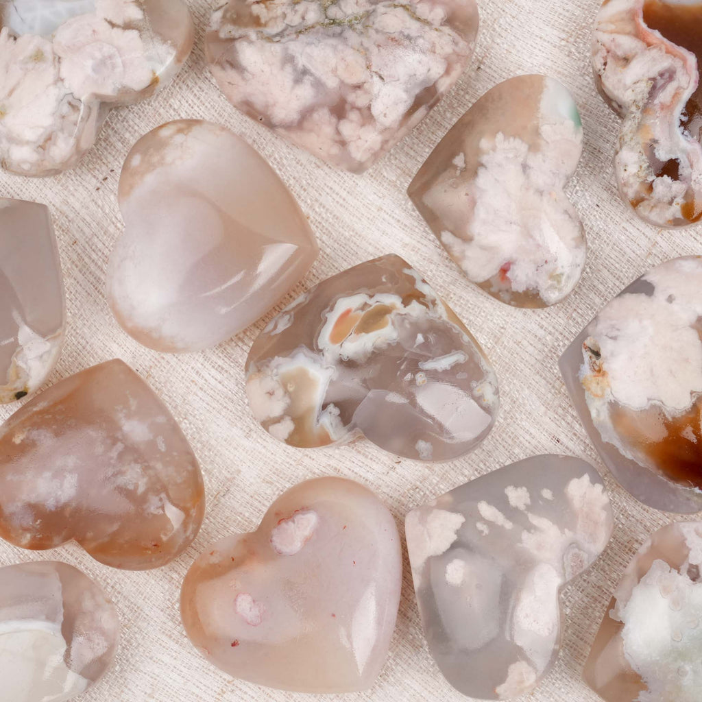 Flower Agate Palm Stone