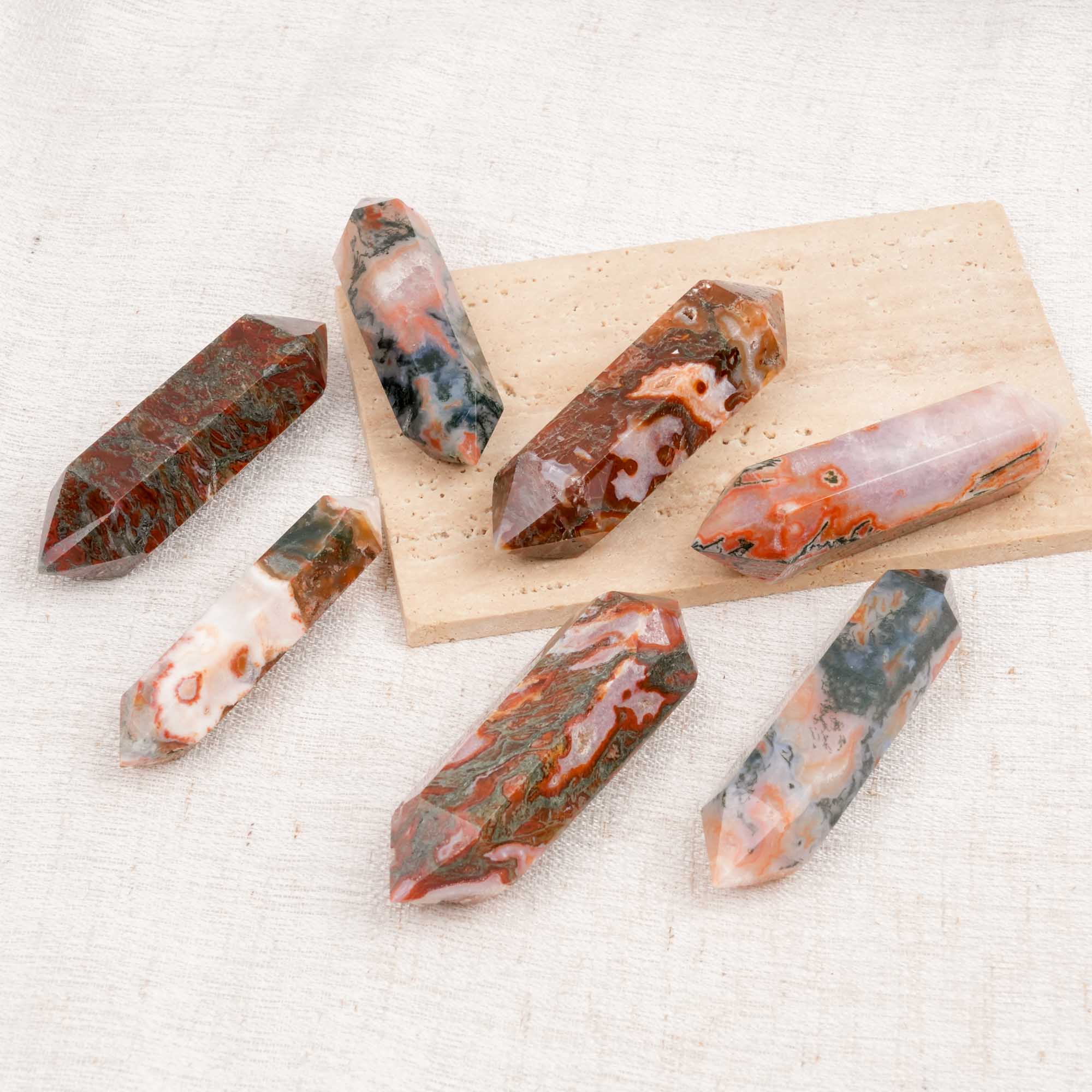 Red Moss Agate Double Terminated Point