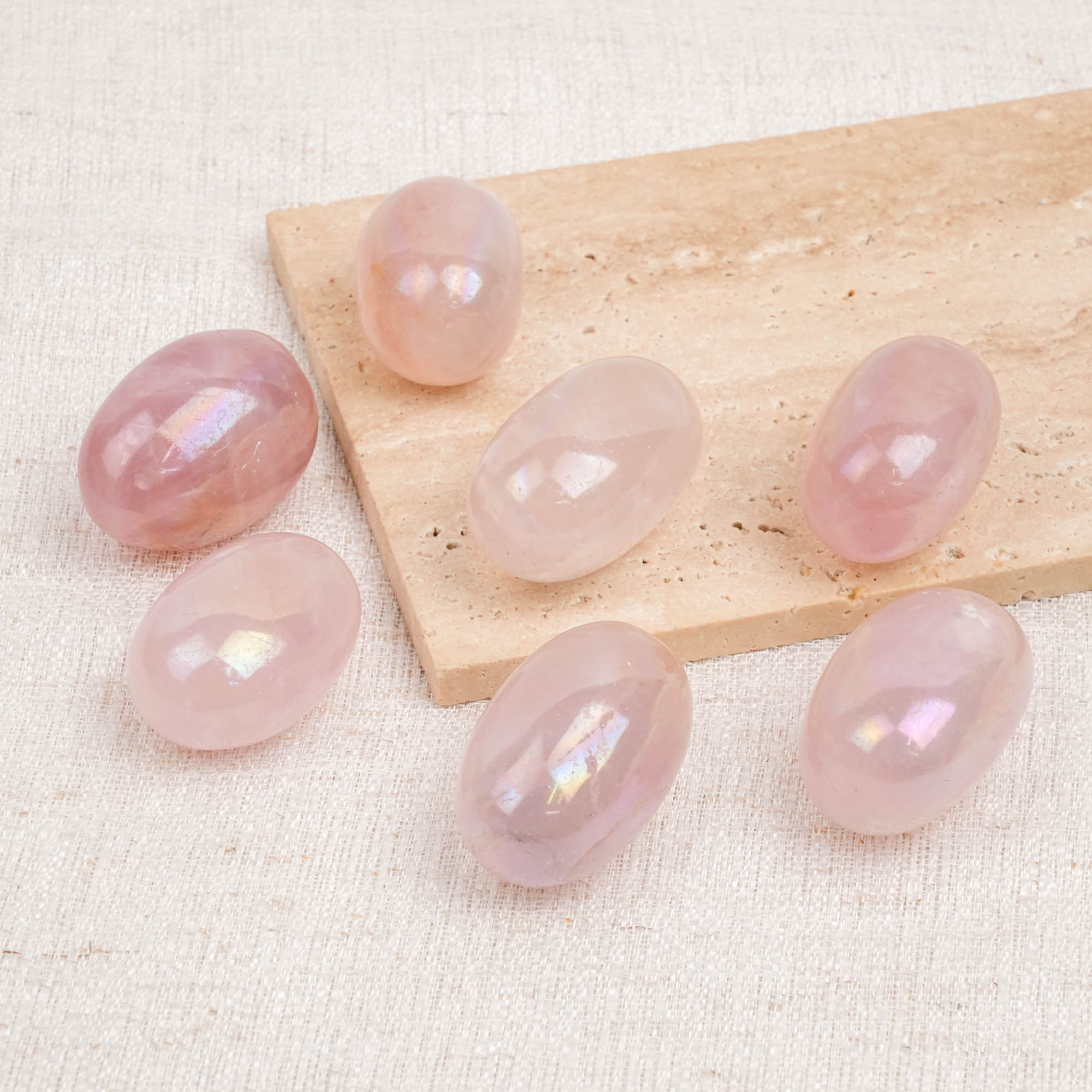 Aura Rose Quartz Tumbled Stone