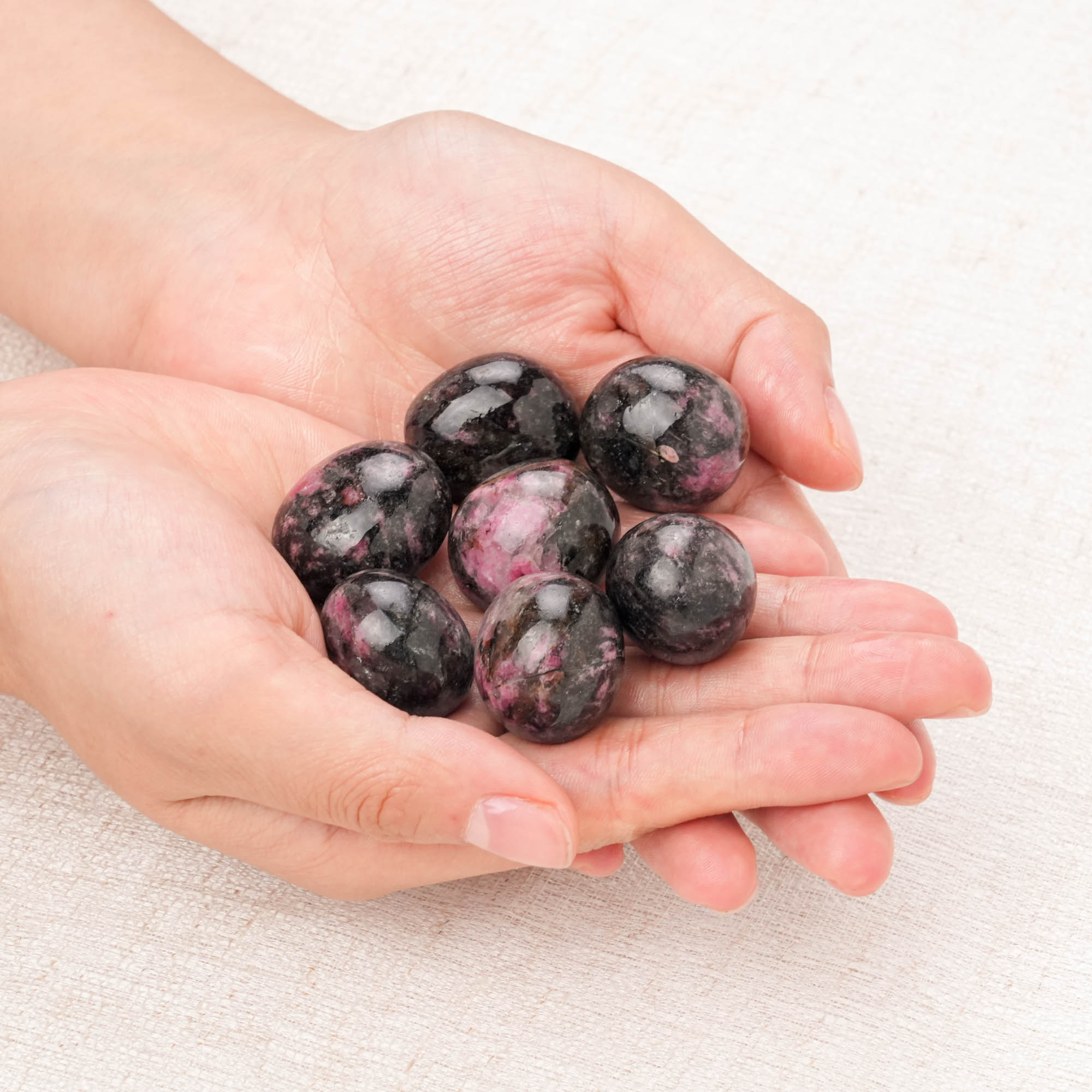Black Rhodonite Tumbled Stone