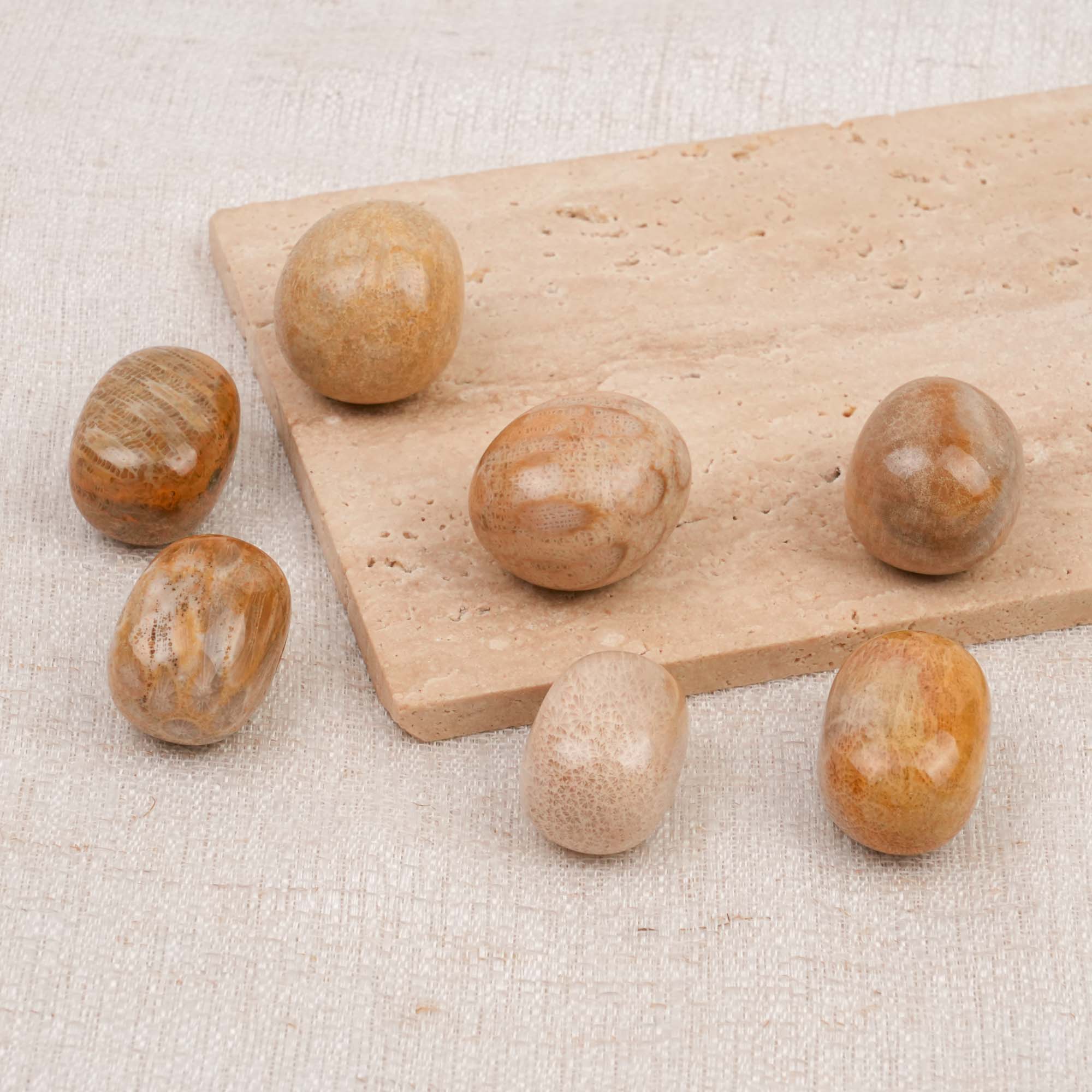 Coral Jade Tumbled Stone