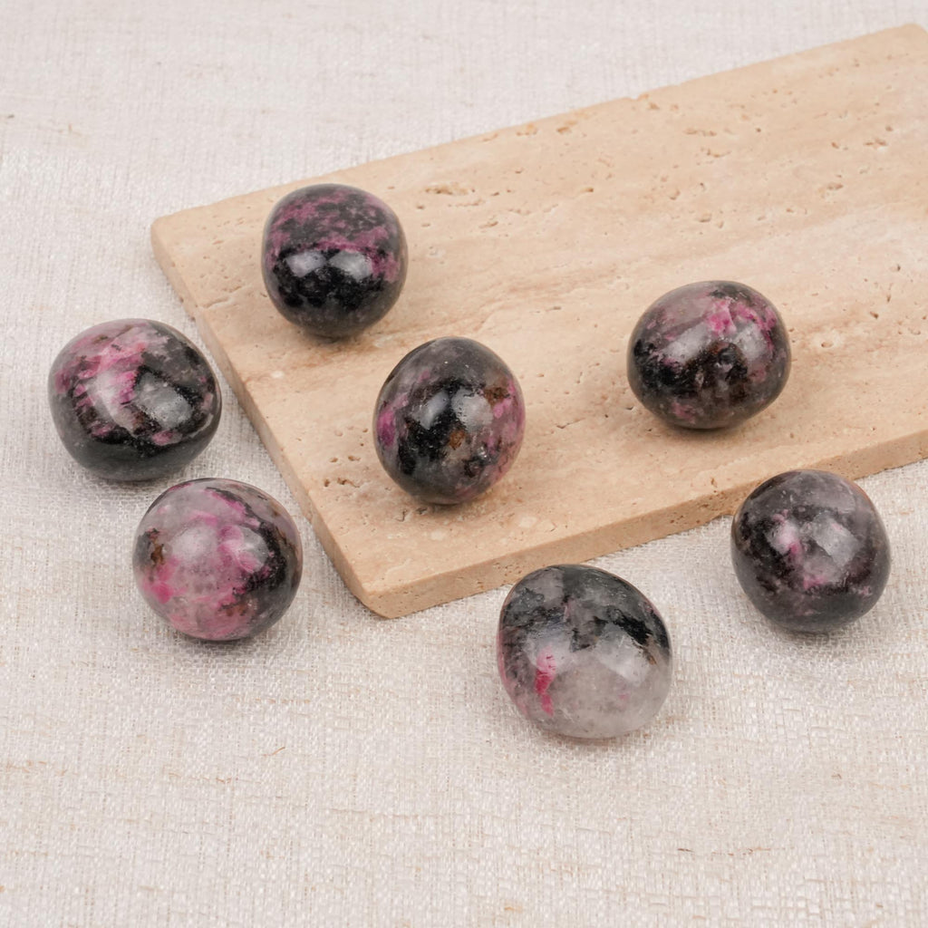 Black Rhodonite Tumbled Stone