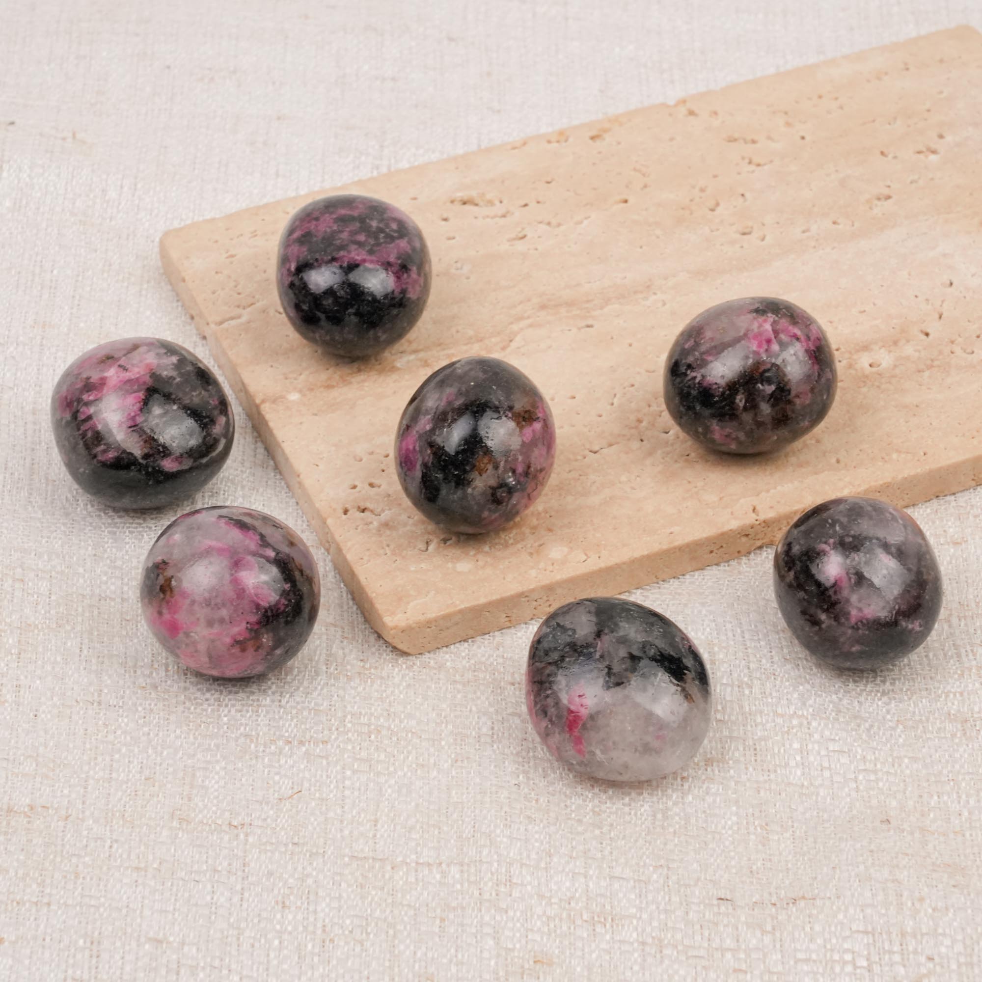 Black Rhodonite Tumbled Stone