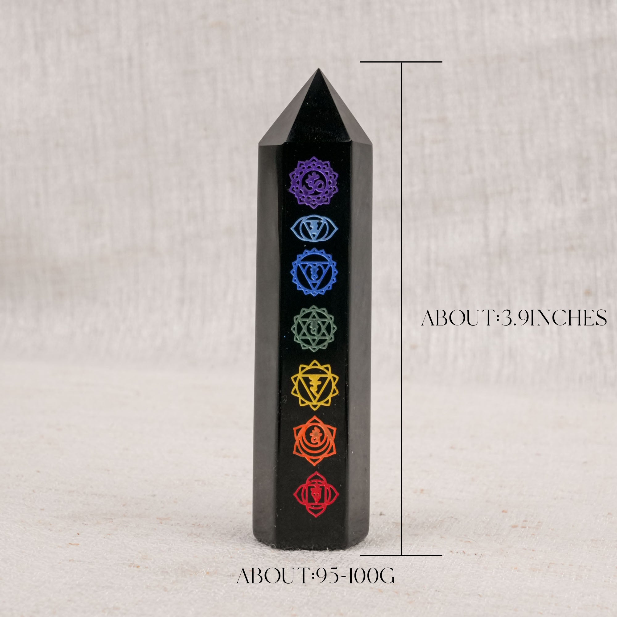 Black Obsidian Seven Chakra Point