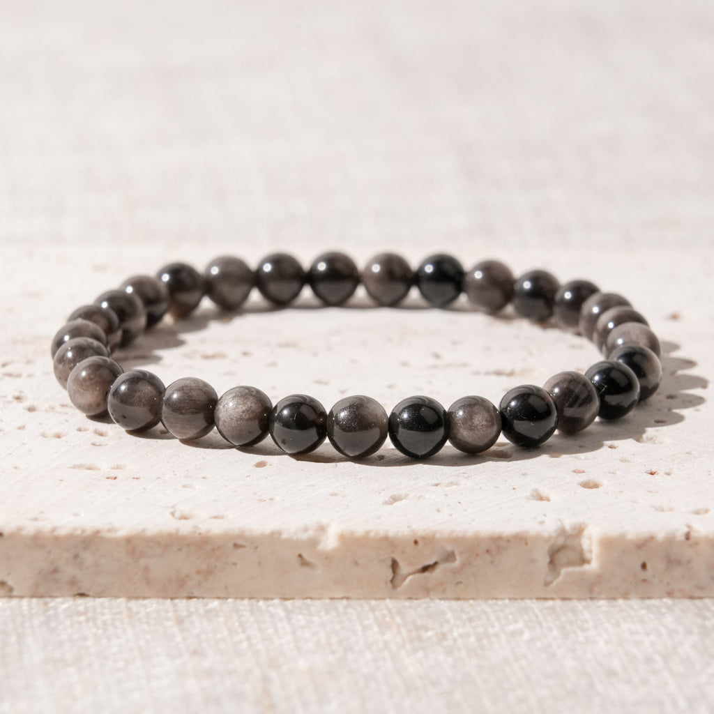 Silver Obsidian Bracelet