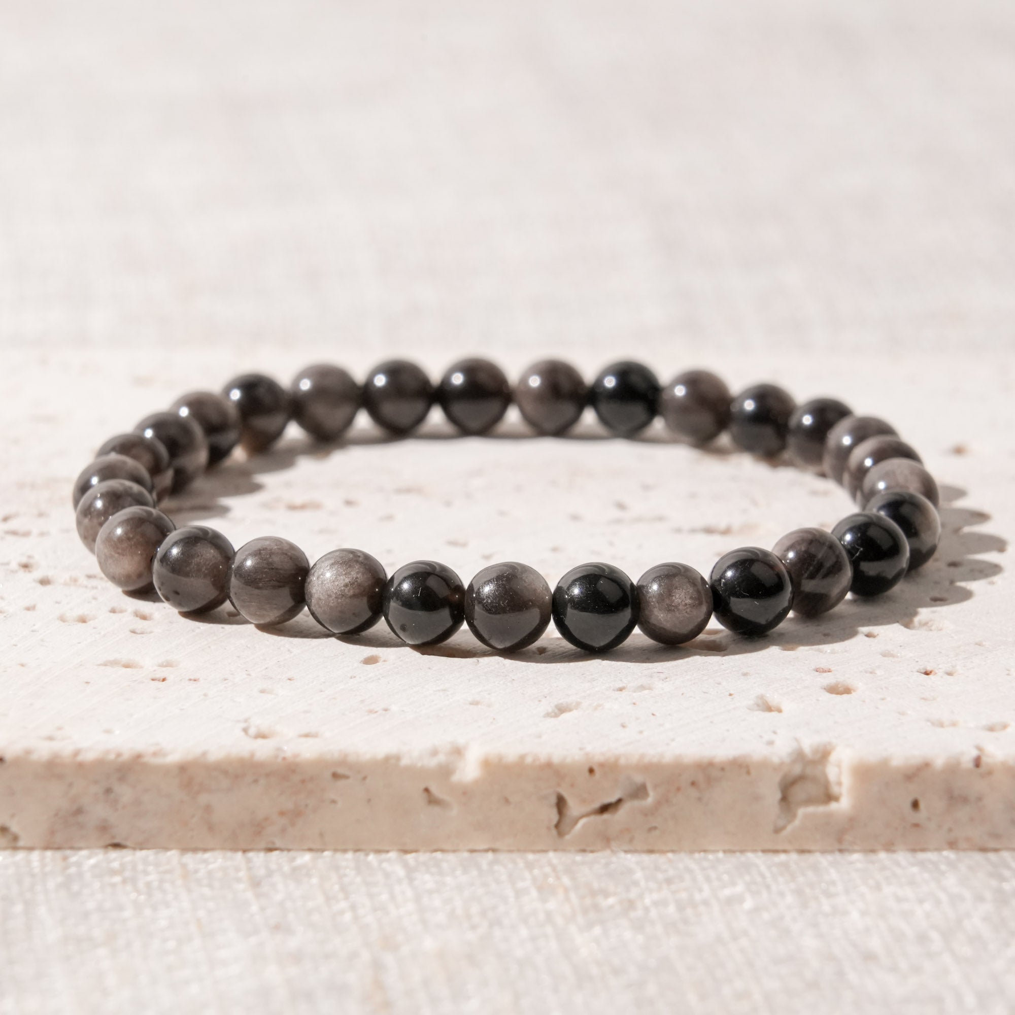 Silver Obsidian Bracelet