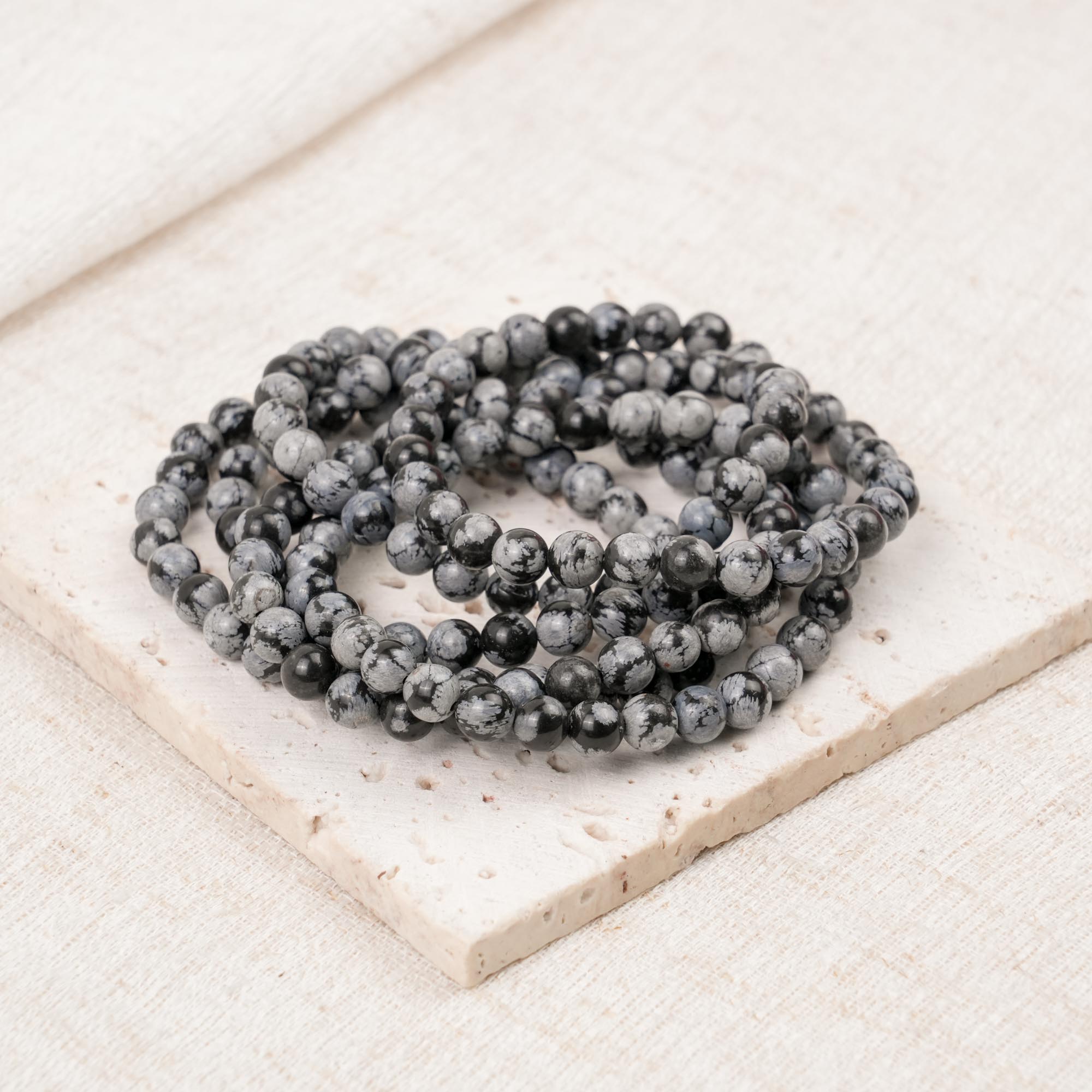 Snowflake Obsidian Bracelet