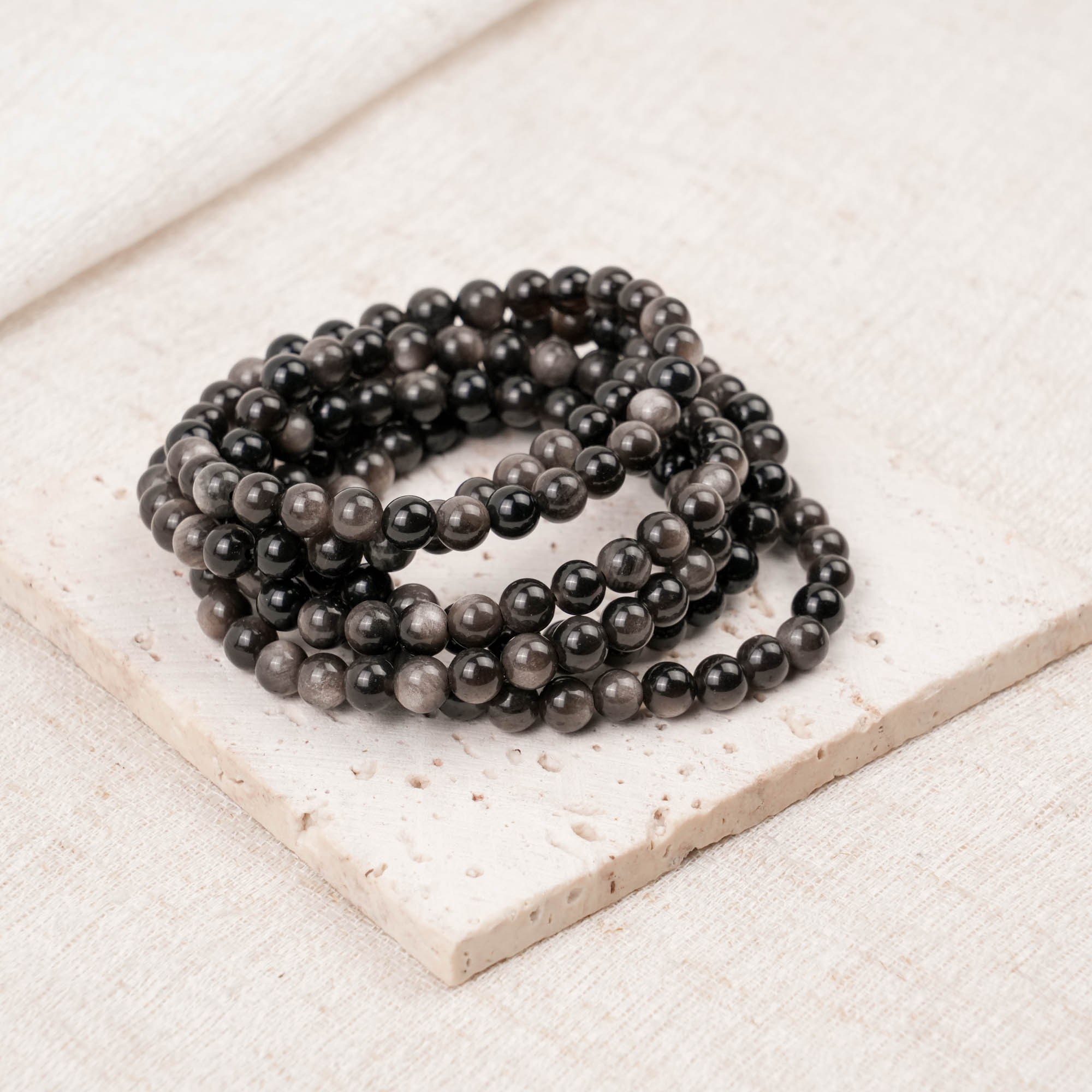 Silver Obsidian Bracelet