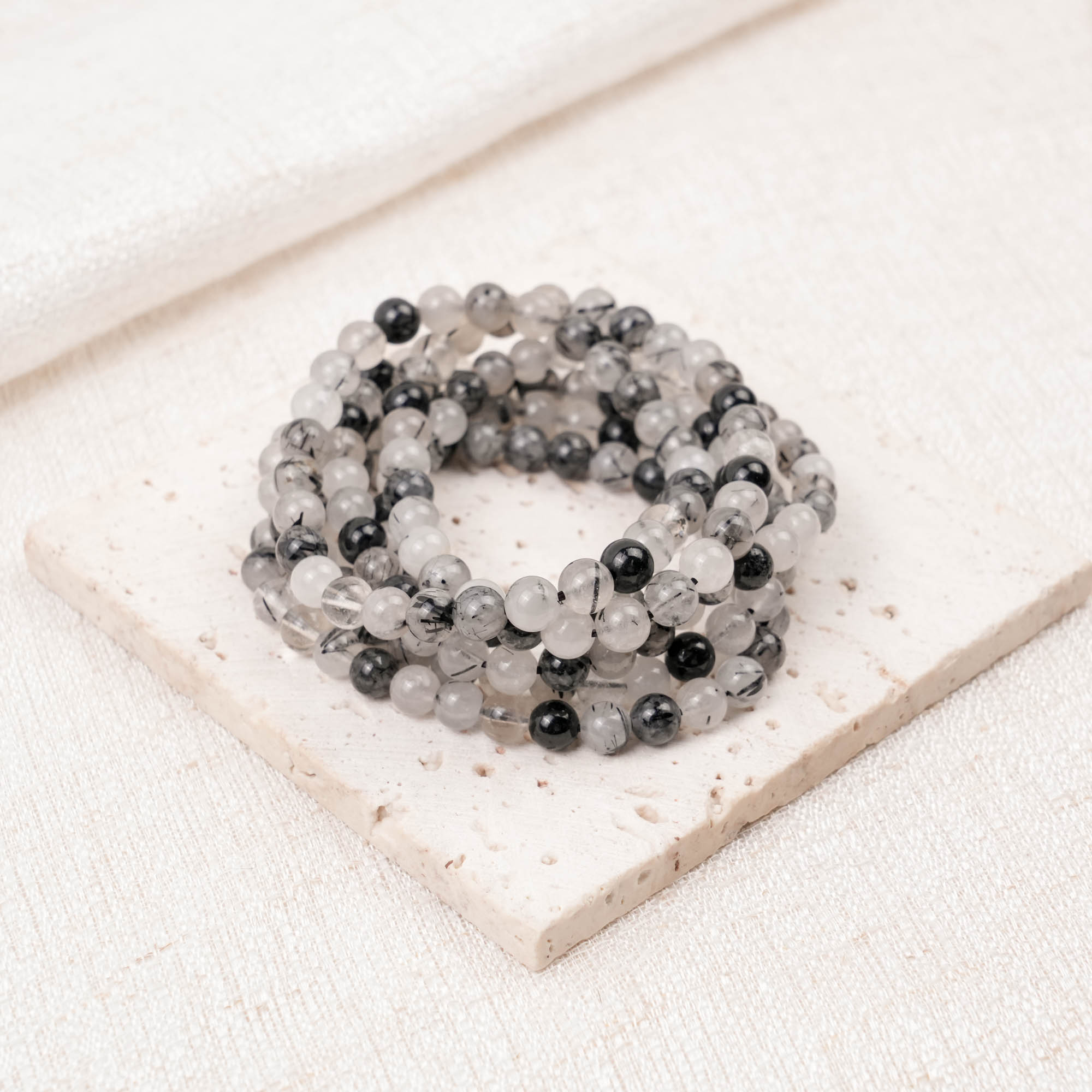 Black Rutiled Quartz Bracelet