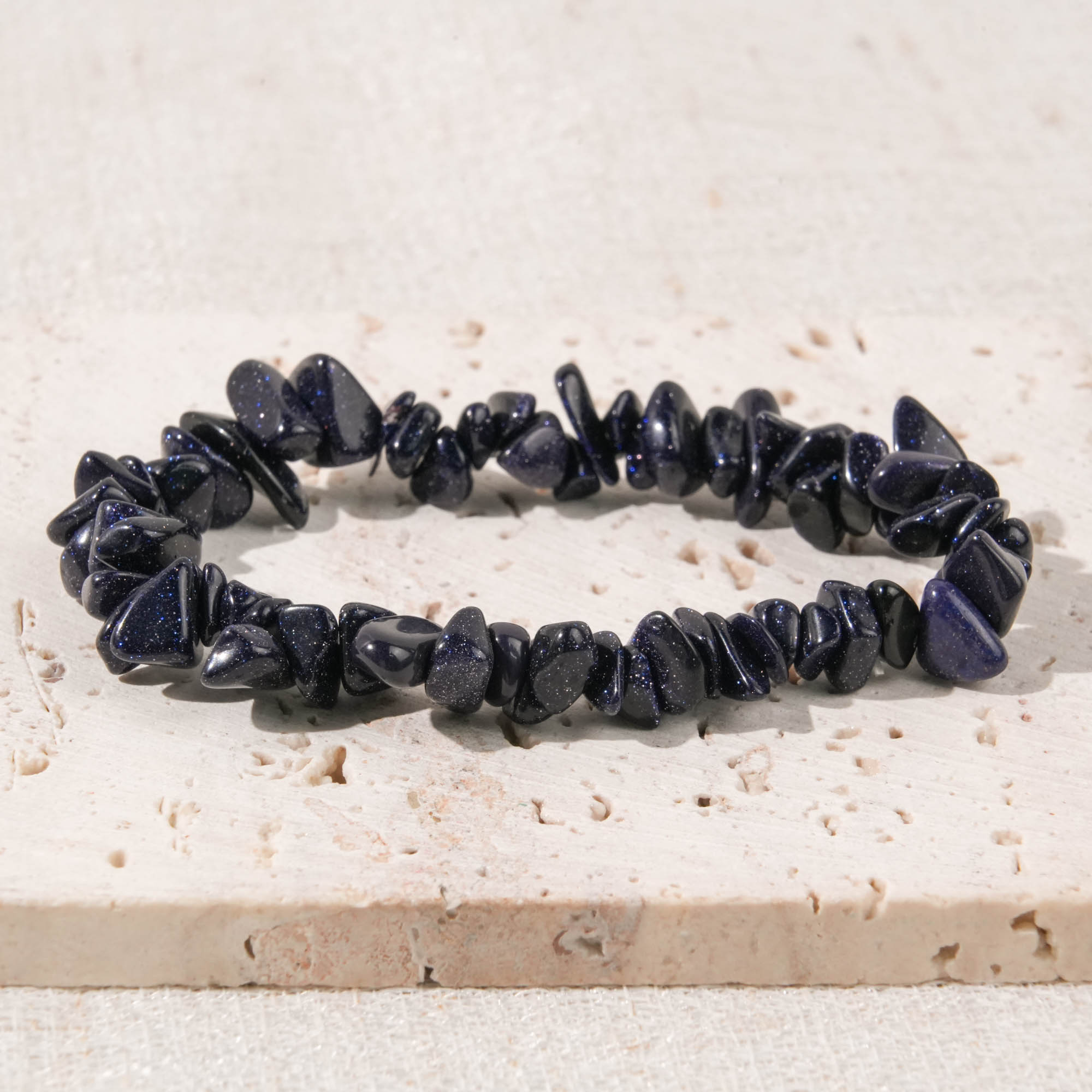 Blue Sand Stone Chip Bracelet