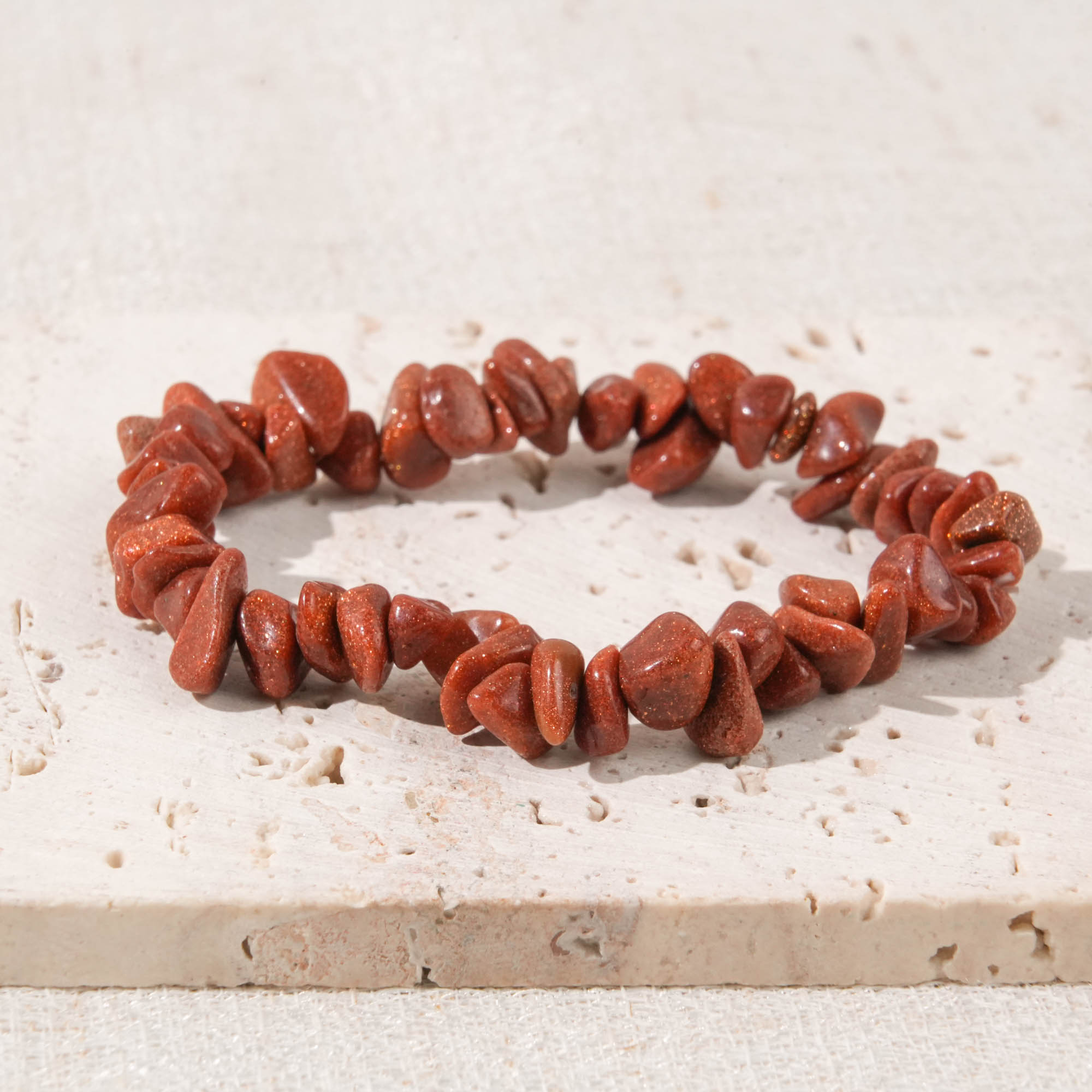 Gold Sand Stone Chip Bracelet