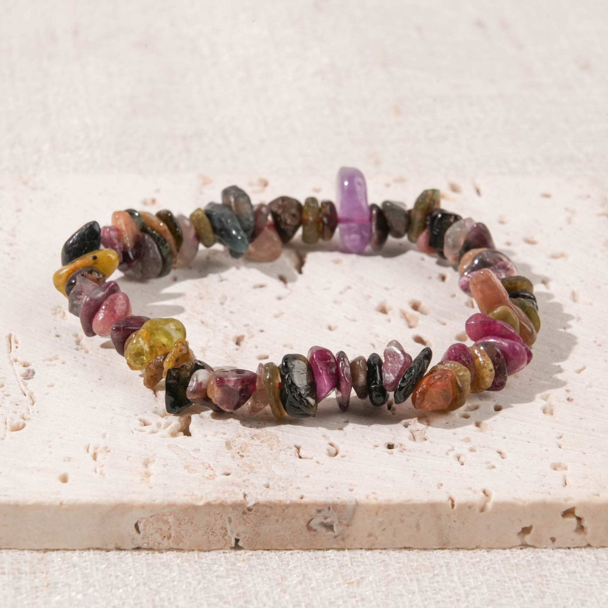 Rainbow Tourmaline Chip Bracelet