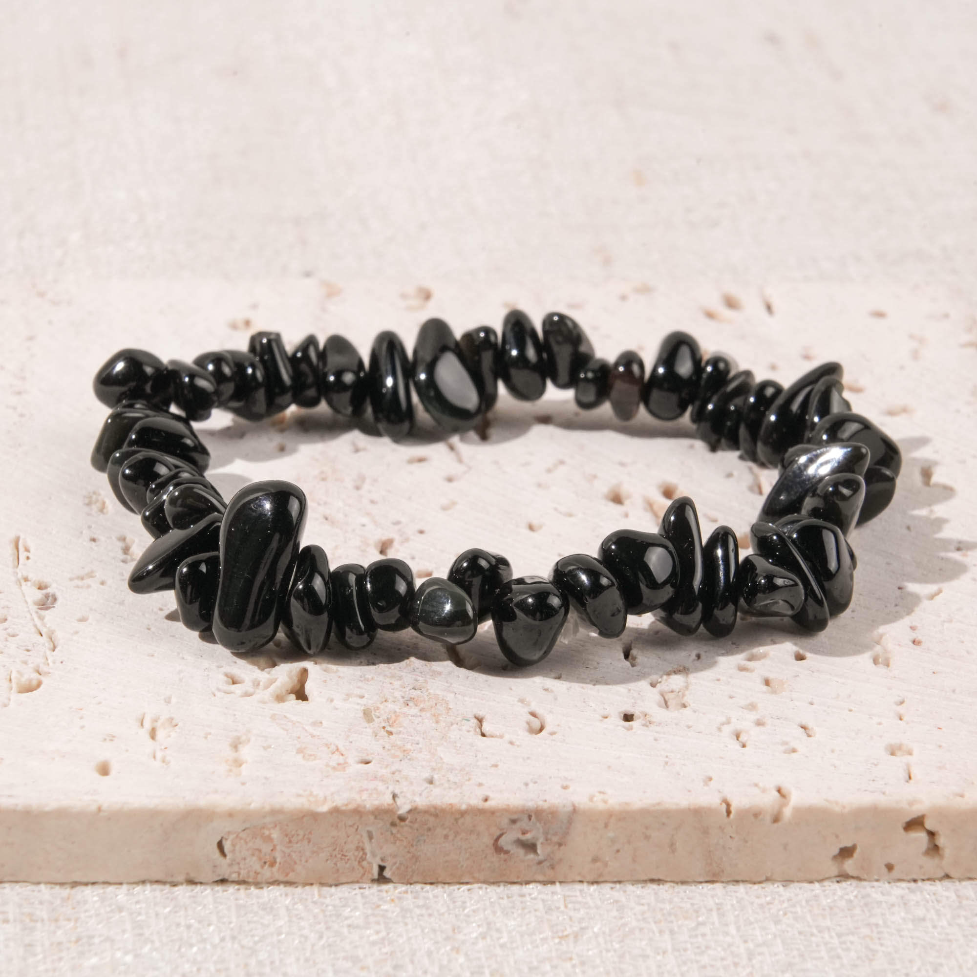 Black Obsidian Chip Bracelet