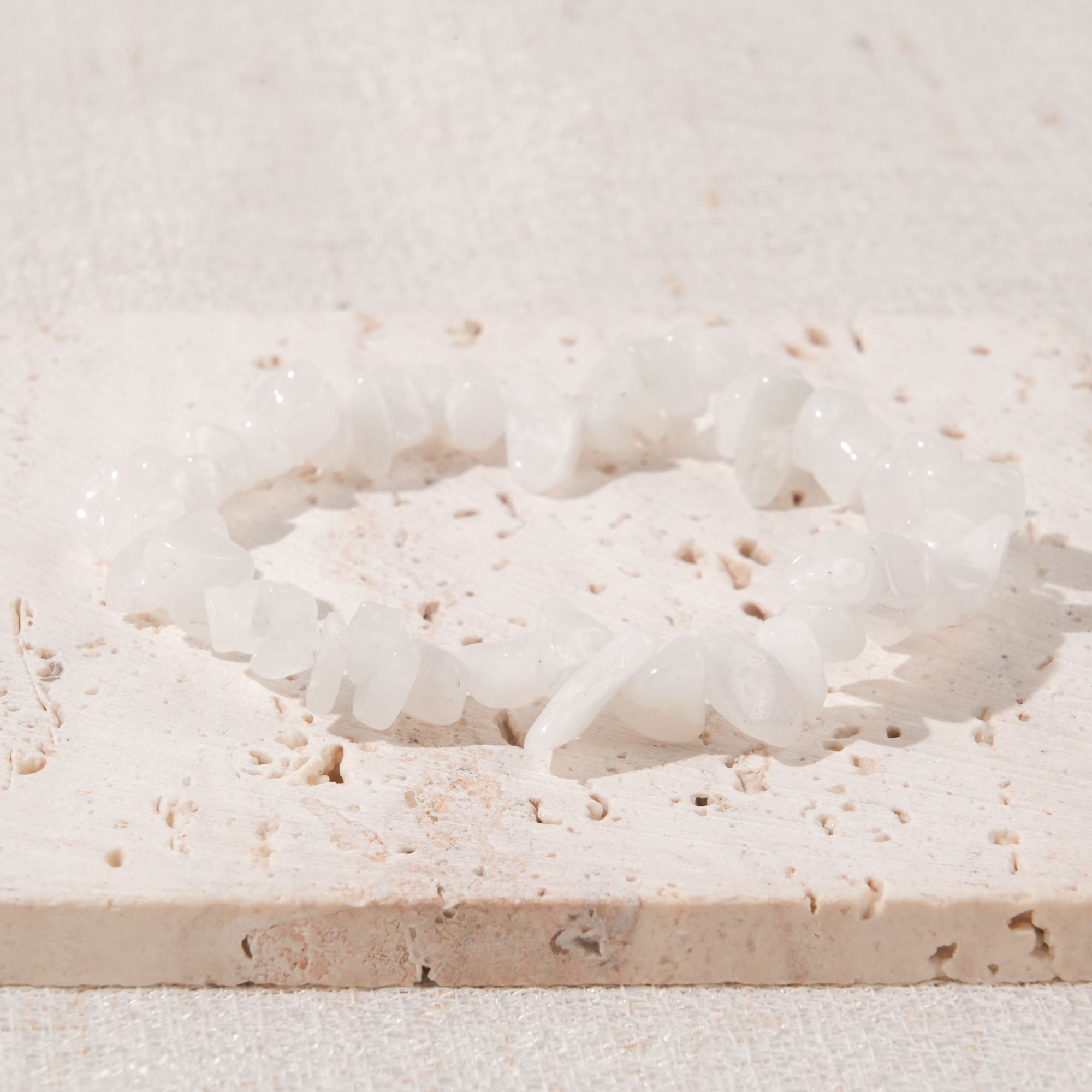 White Jade Chip Bracelet
