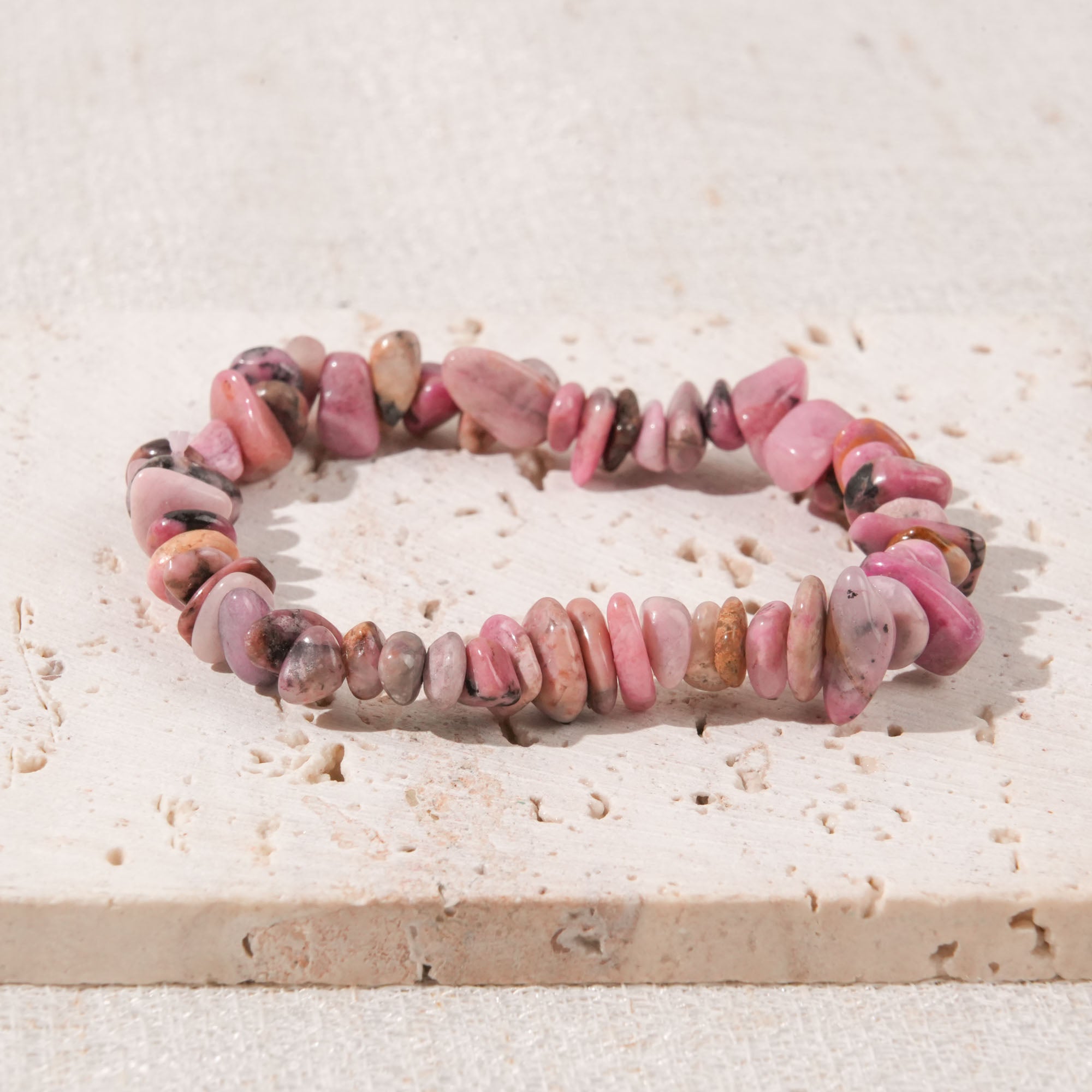 Black Rhodonite Chip Bracelet