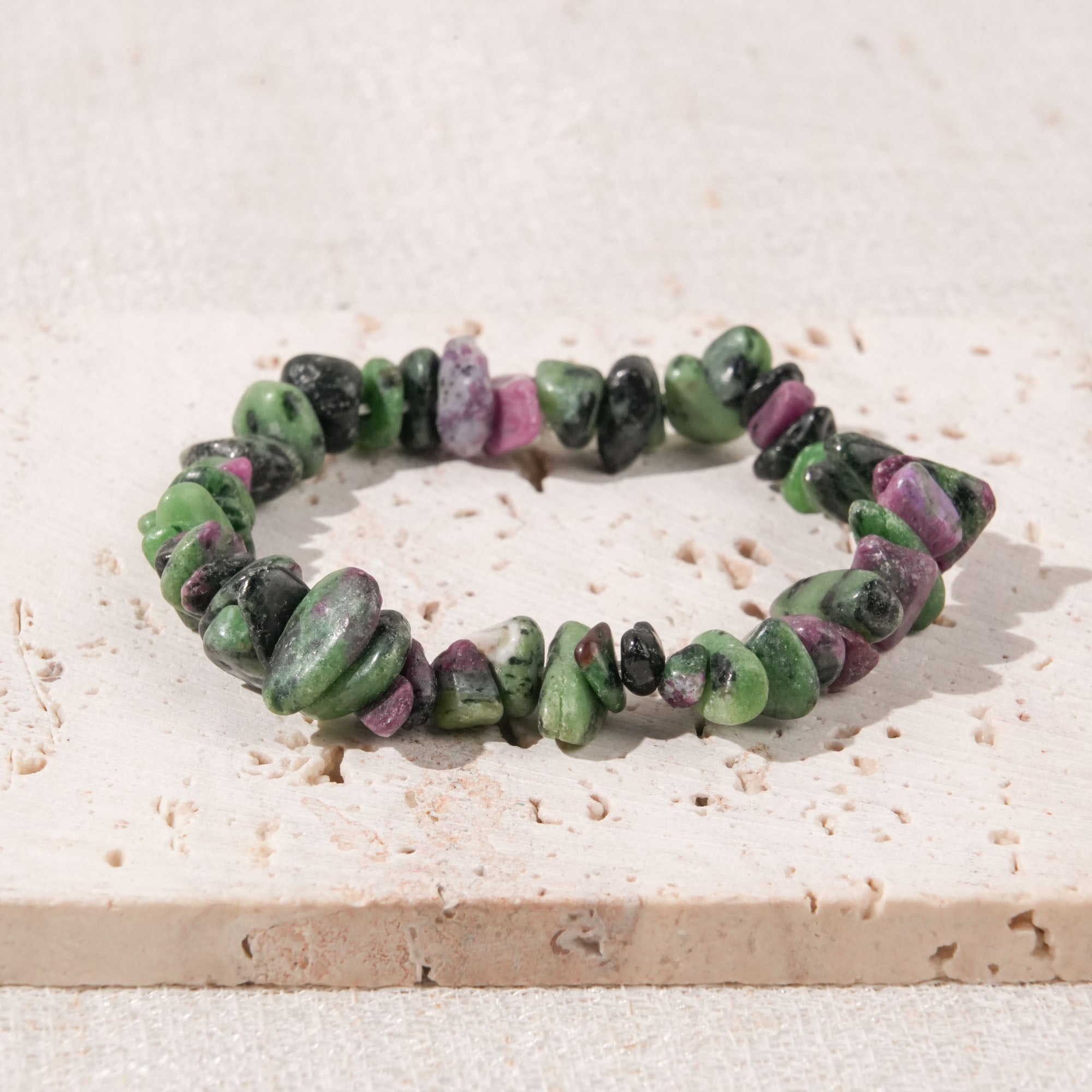Ruby in Zoisite Chip Bracelet