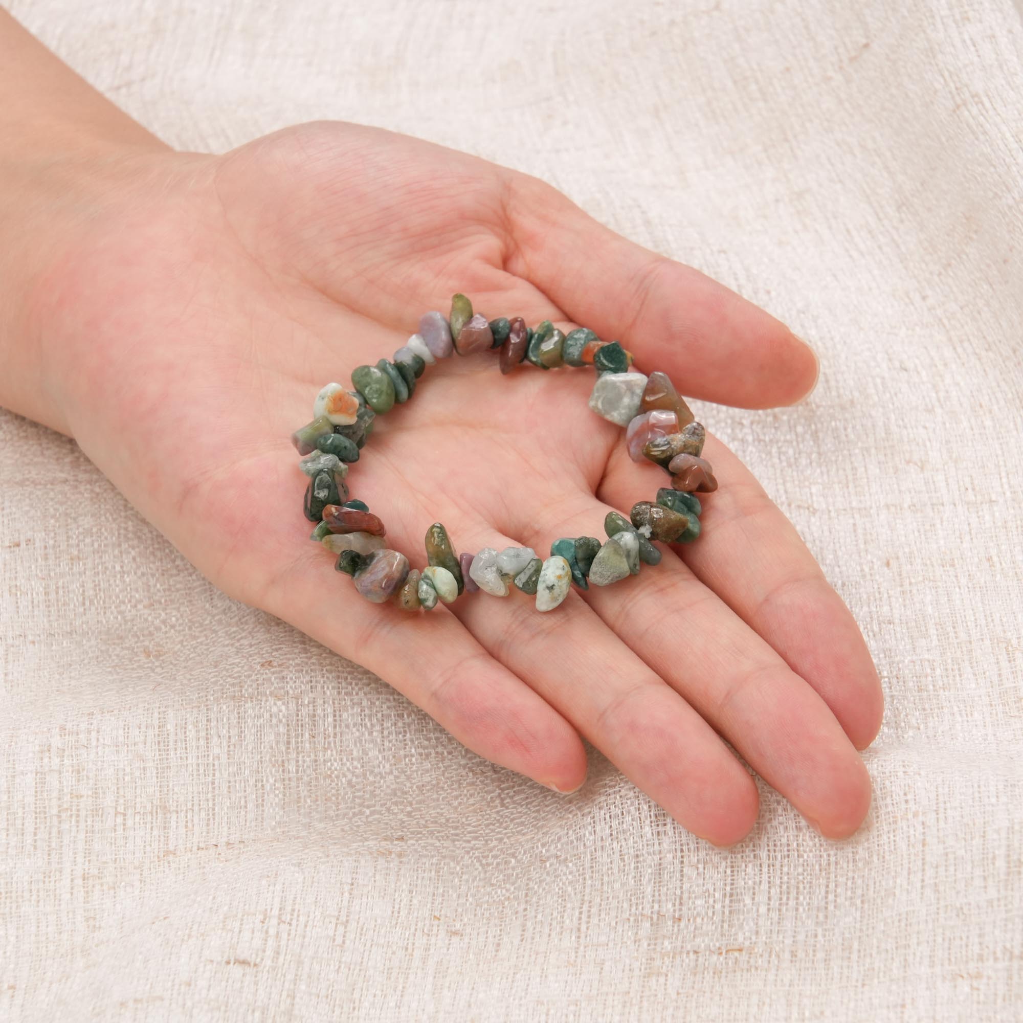 Moss Agate Chip Bracelet