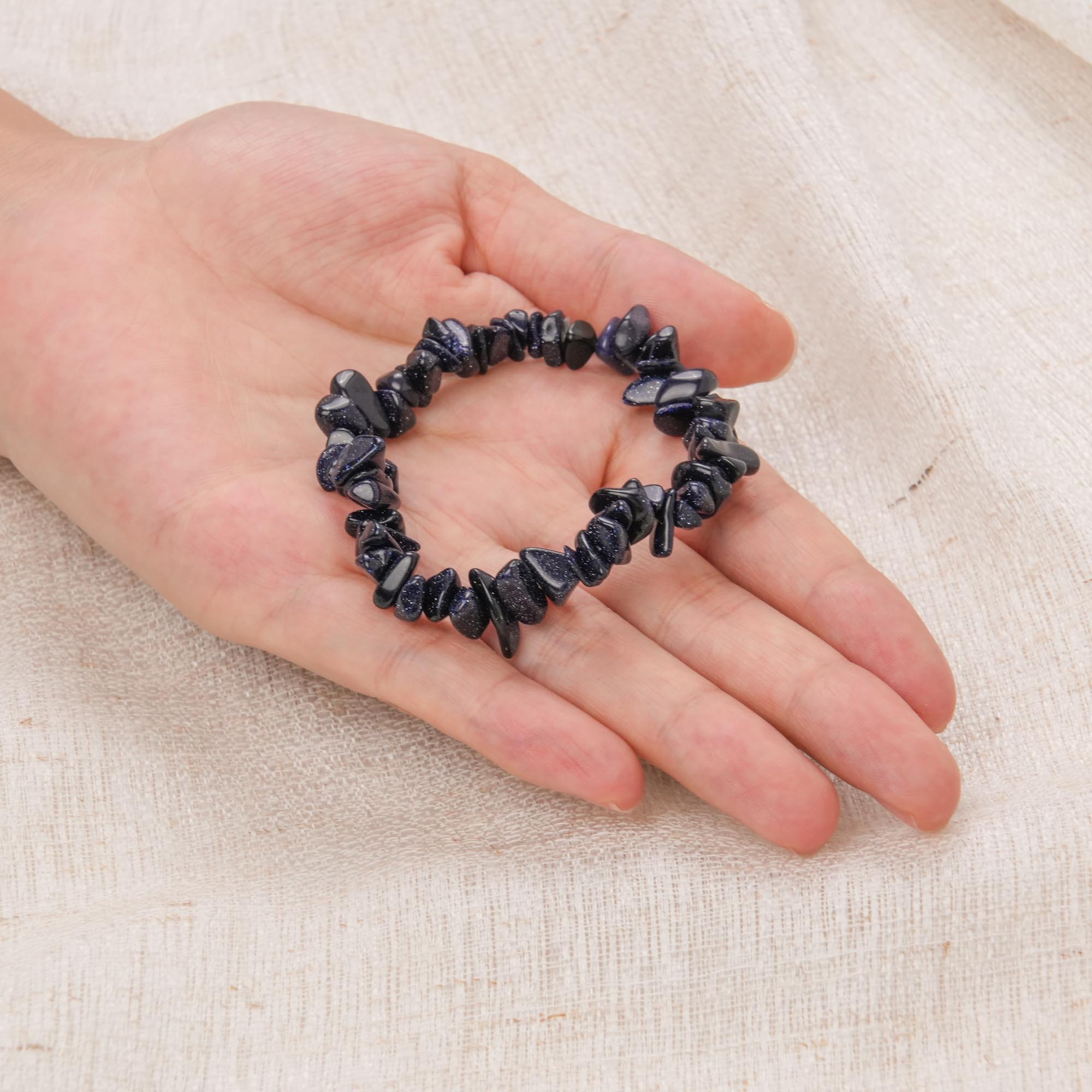 Blue Sand Stone Chip Bracelet