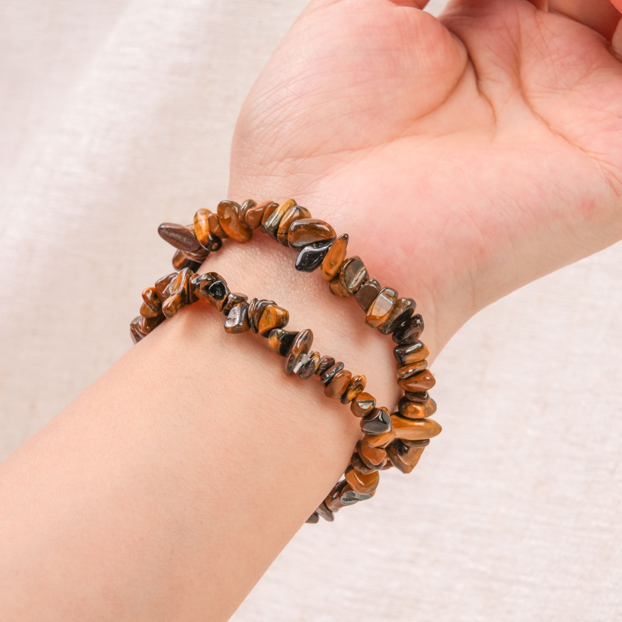 Tiger Eye Stone Chip Bracelet