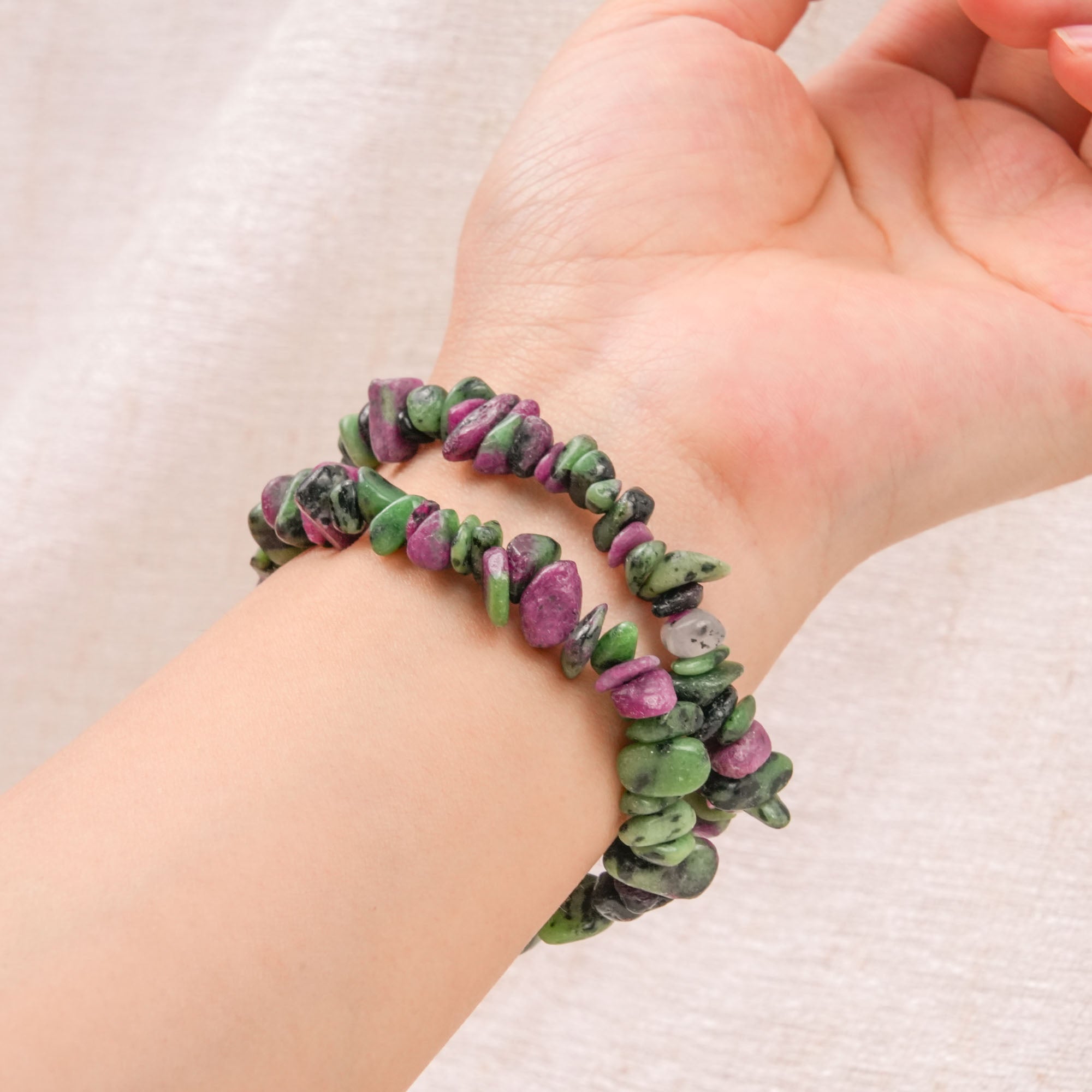 Ruby in Zoisite Chip Bracelet
