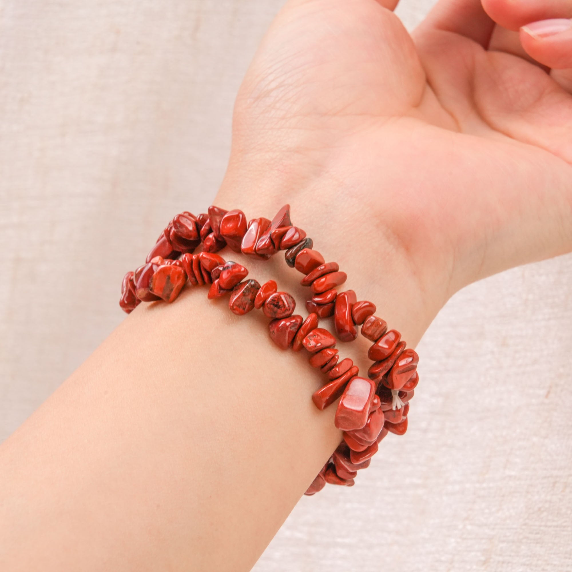 Red Jasper Chip Bracelet